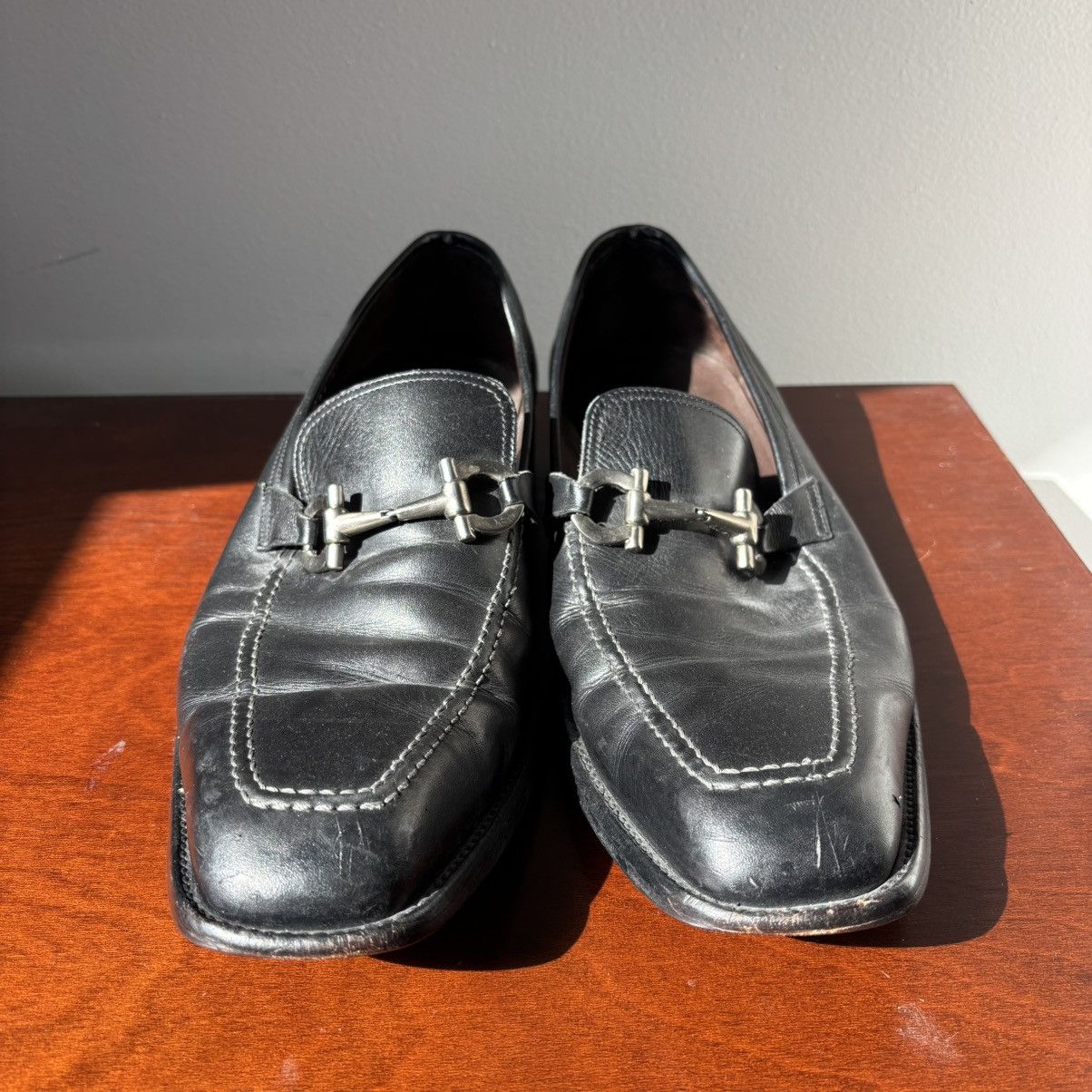 Salvatore Ferragamo $175 Salvatore Ferragamo Pasquale Loafers W/ Silver Horsebit Size US 11 / EU 44 - 2 Thumbnail
