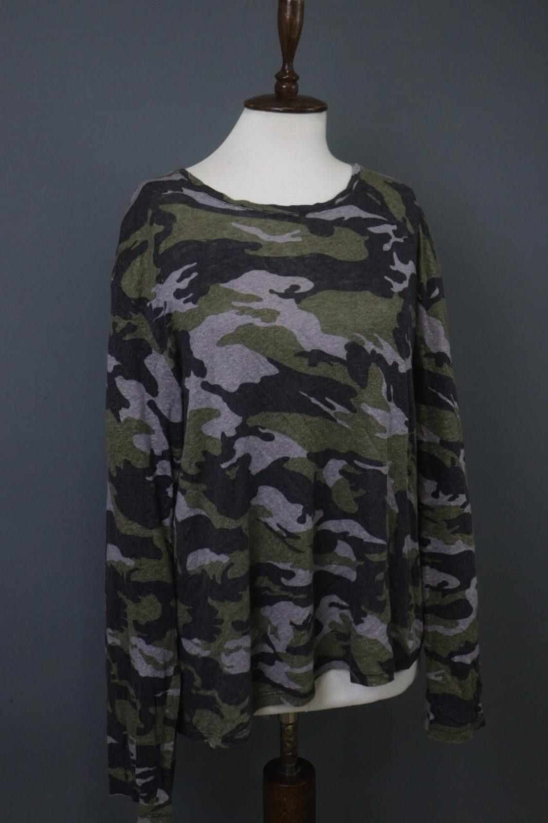 Zadig & Voltaire Zadig & Voltaire Multicolor Camo Linen Blouse Top Size XL Size XL / US 12-14 / IT 48-50 - 8 Thumbnail