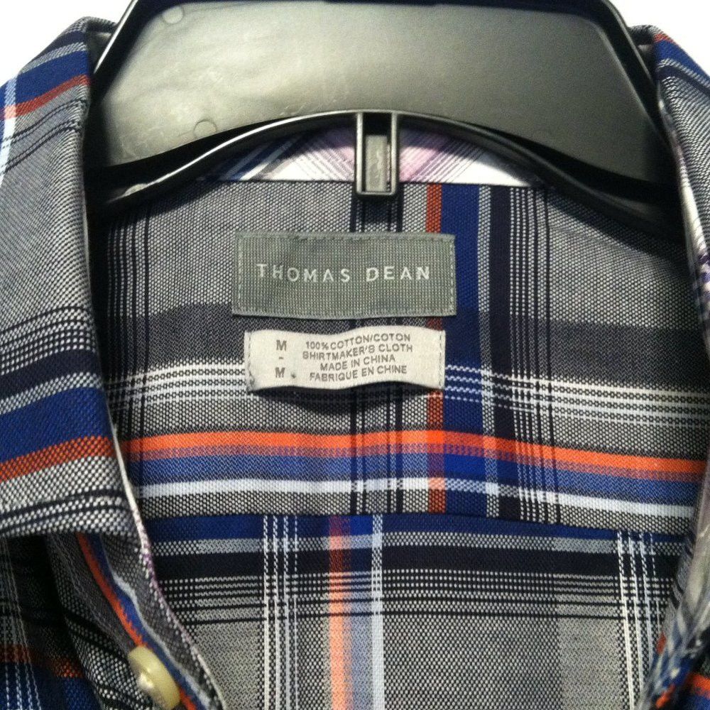Thomas Dean THOMAS DEAN MENS NEW GRAY 100%COTTON CASUAL SHIRT SIZE: M Size US M / EU 48-50 / 2 - 8 Thumbnail