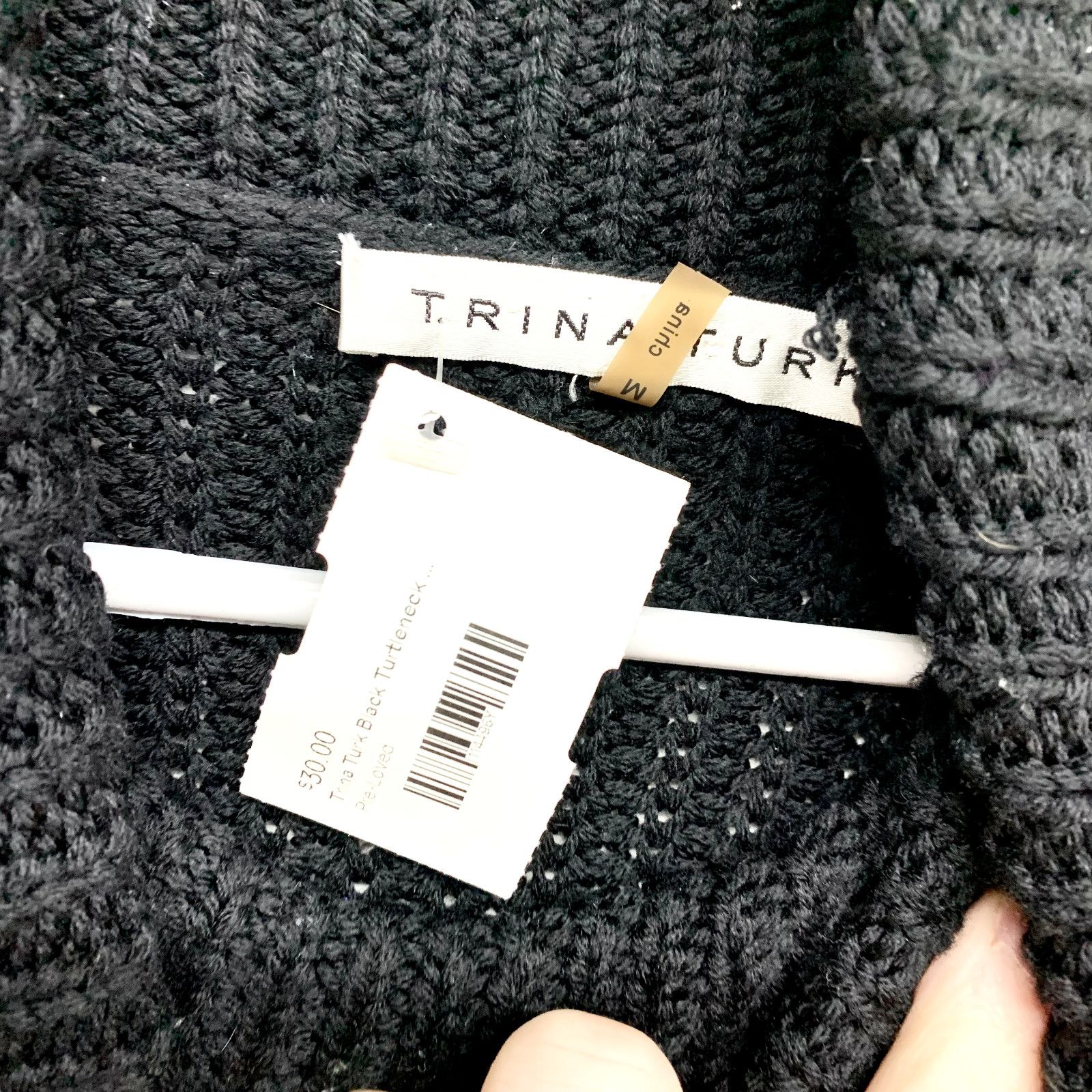 Trina Turk Trina Turk Sweater M Black Turtleneck Cable Knit Long Sleeve Size M / US 6-8 / IT 42-44 - 2 Thumbnail
