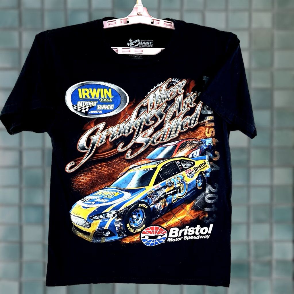 Chase Authentics Chase Authentics NASCAR Shirt Mens M Black Bristol 2013 Night Race Graphic Print Short Sleeve Col Cotton Tee Men Size US M / EU 48-50 / 2 - 1 Thumbnail