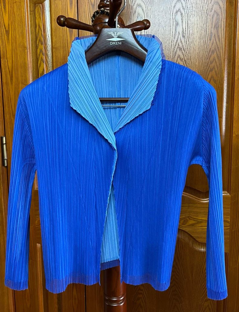 Issey Miyake Issey Miyake size:3 Blue pleated double-layered coat Size M / US 6-8 / IT 42-44 - 3 Thumbnail
