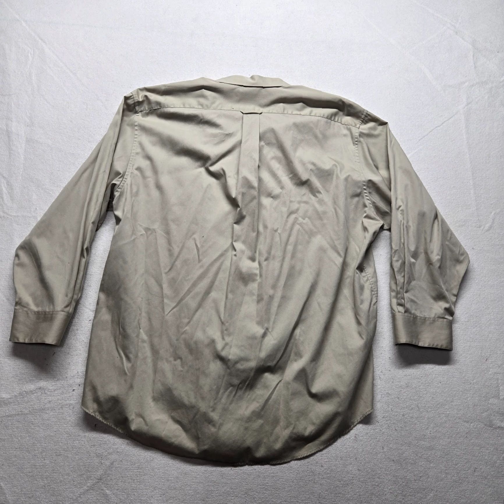 Dockers DOCKERS Shirt Dress Shirt Long Sleeve Button Up Men's XL 17 Tan Brown Microfiber Solid Catalog-Style Dress Shirt Size 46R - 7 Thumbnail