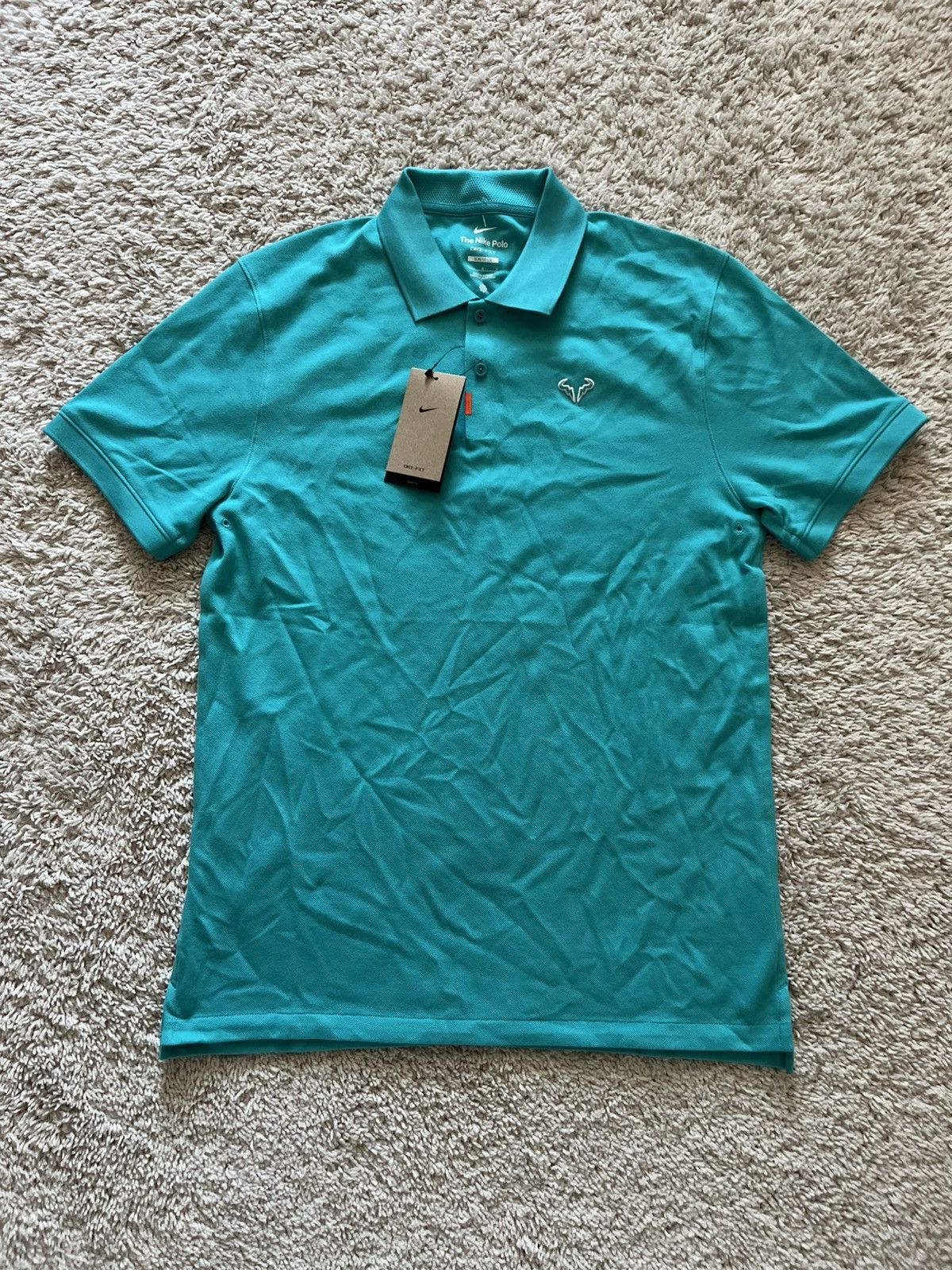Nike Nike Polo Rafa Nadal Slim Fit Tennis Polo Bull Teal Size US L / EU 52-54 / 3 - 9 Thumbnail