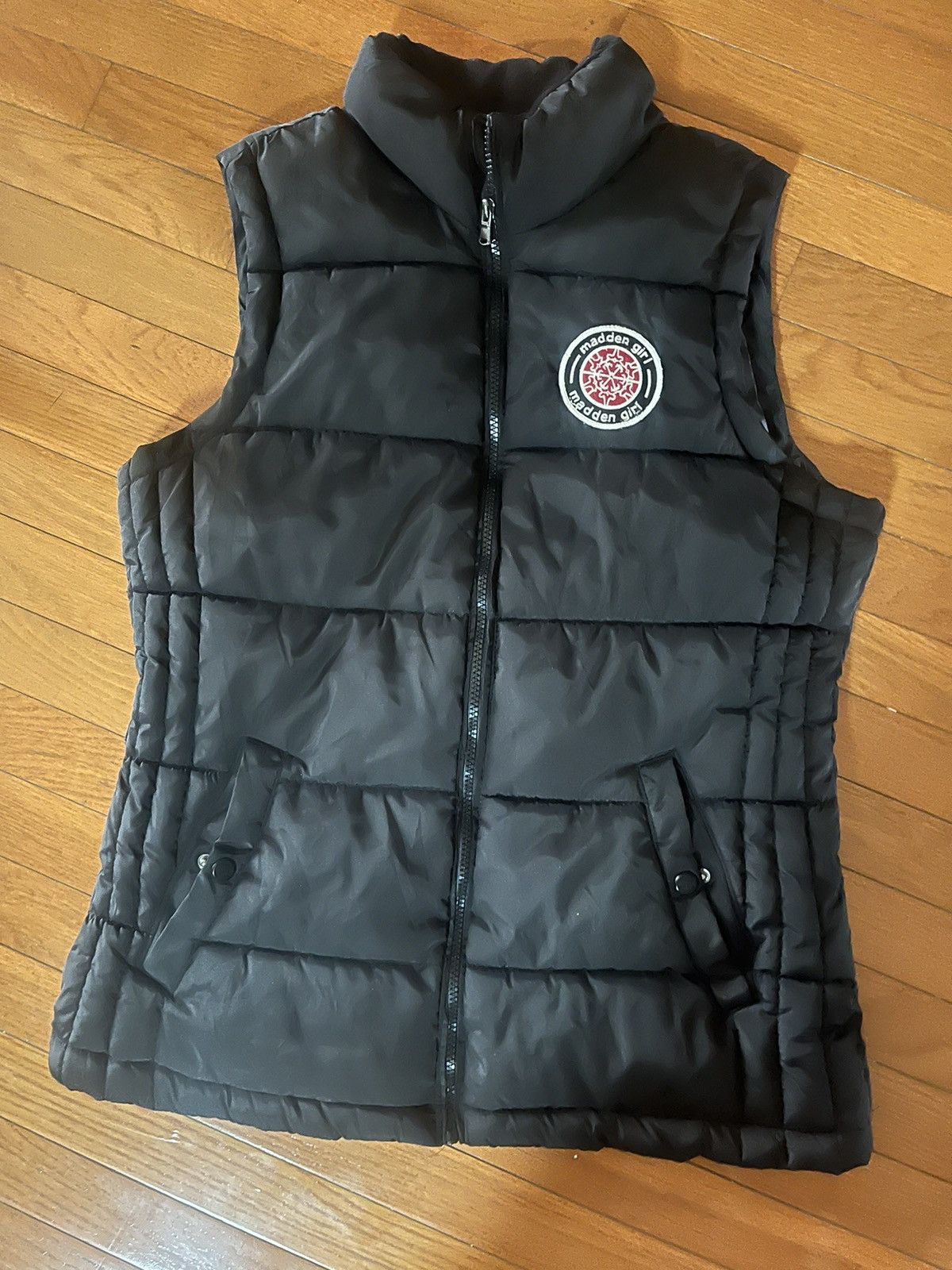 Vintage Black Madden Girl Zip Up Vest Size XL / US 12-14 / IT 48-50 - 1 Thumbnail