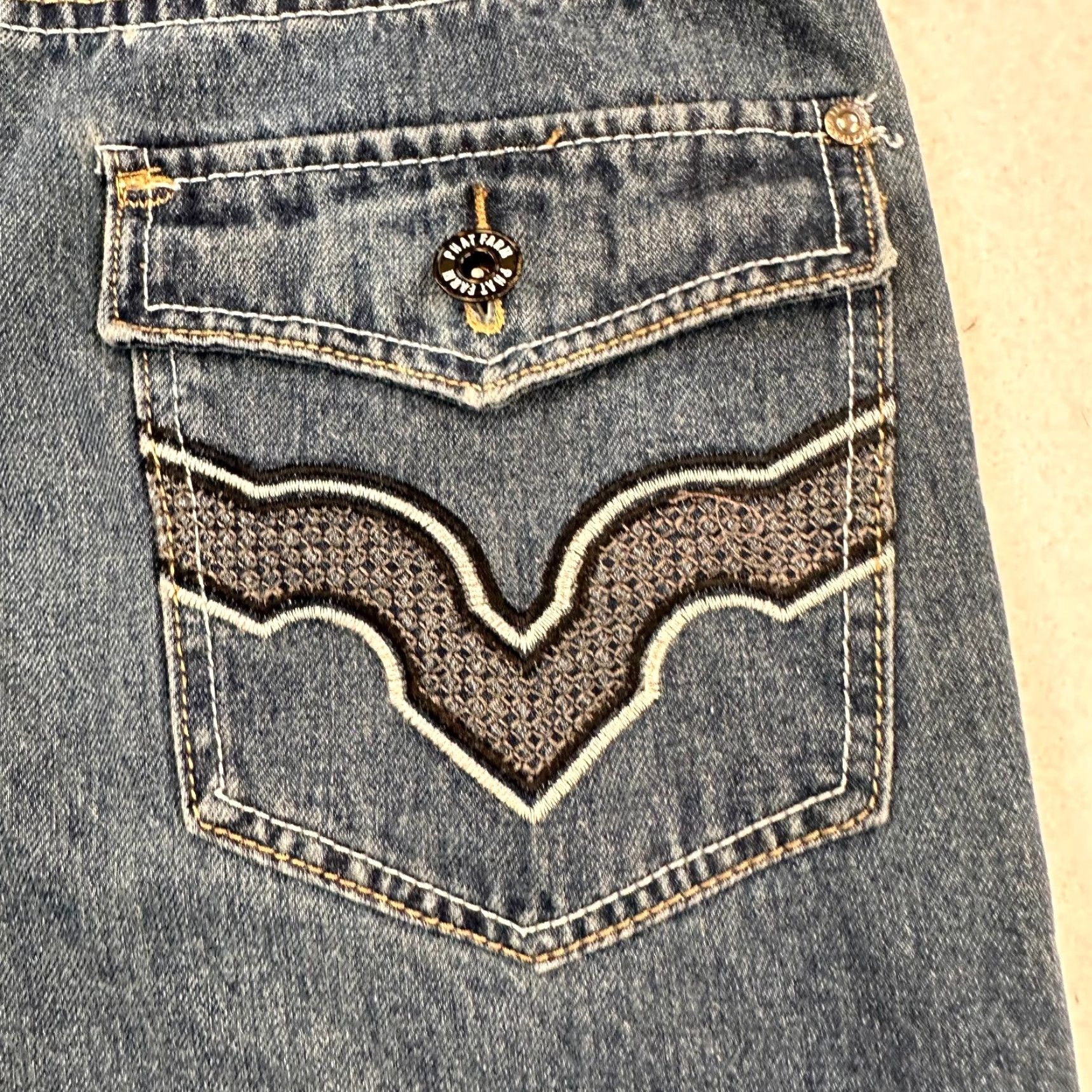 Phat Farm Phat Farm Y2K Jorts Mens Bermuda Shorts 30 x 10 Blue Cotton Polyester Embroidered Pockets Logo Zipper EUC Vintage: No Size US 30 / EU 46 - 7 Thumbnail