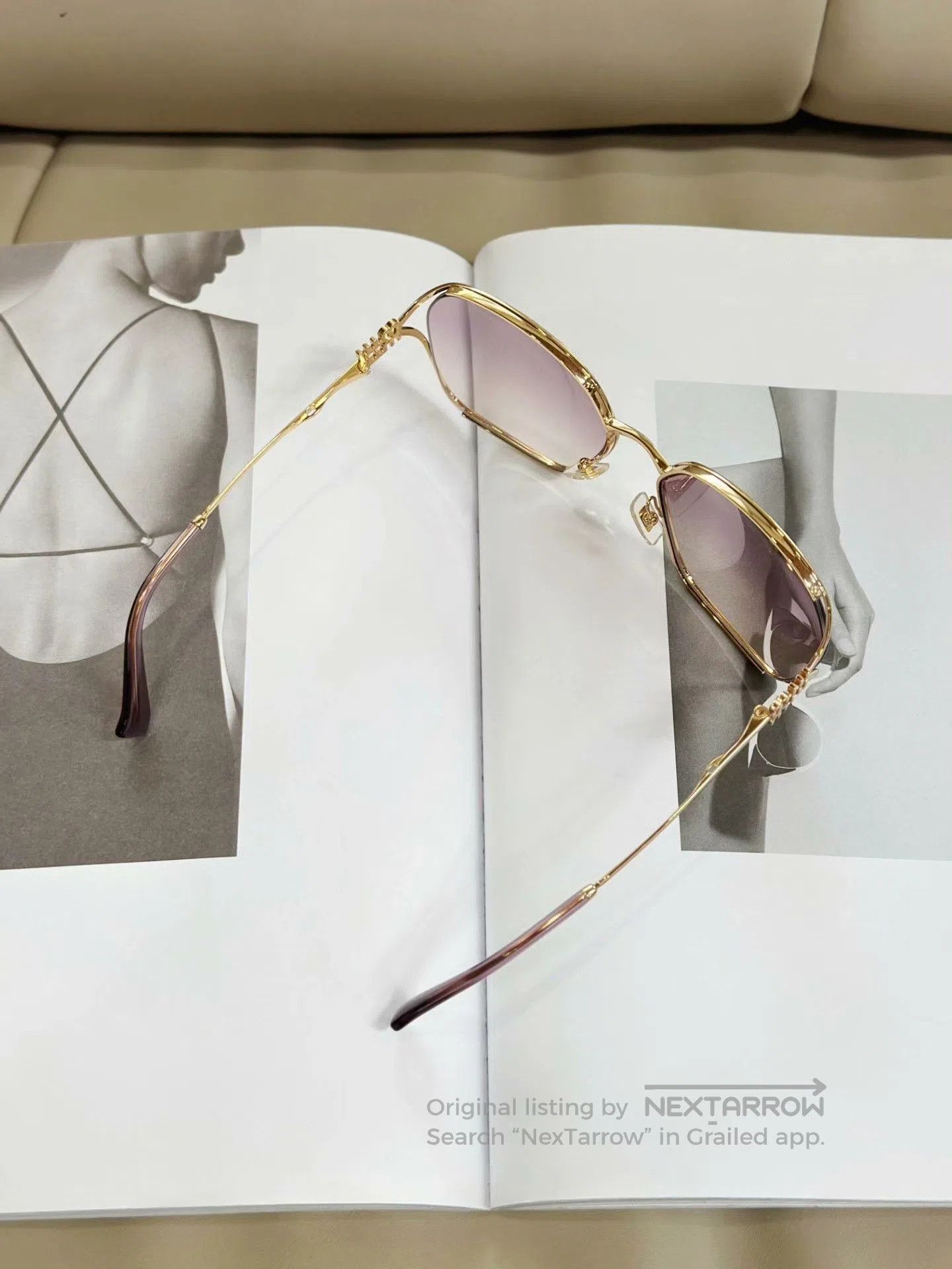 Miu Miu MIUMIU Gold Square-Round Oversized Sunglasses. Size ONE SIZE - 5 Thumbnail
