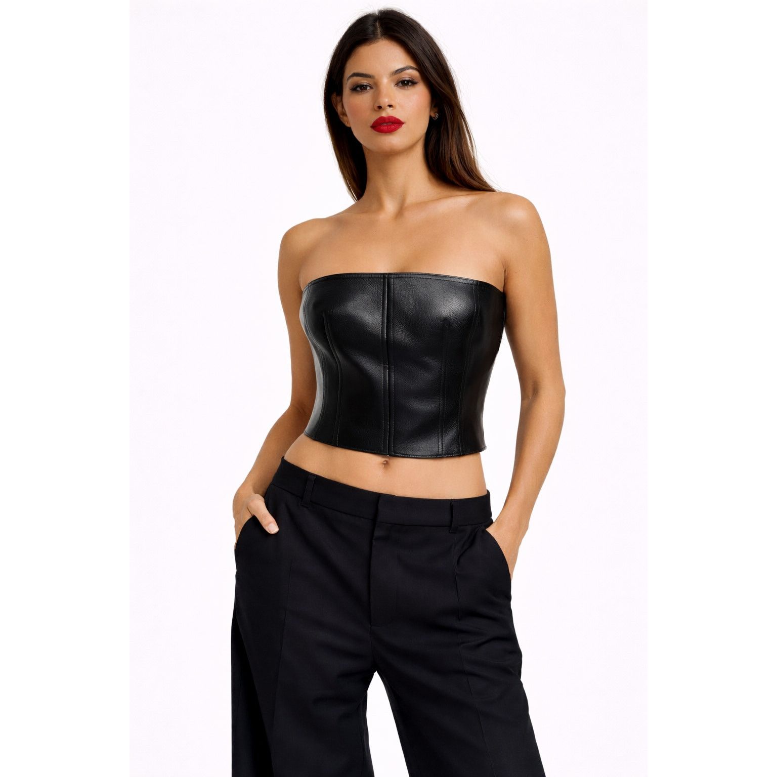 Alexander McQueen Alexander McQueen Corset Top Black Women's US 14 Leather Size XL / US 12-14 / IT 48-50 - 4 Thumbnail