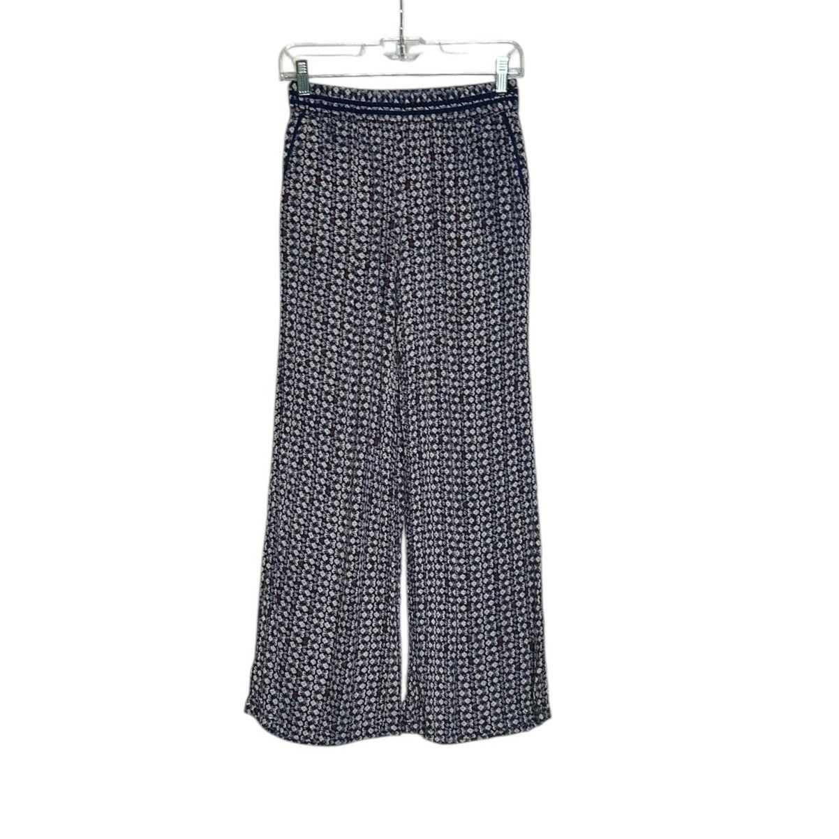 Anthropologie Hei Hei blue white floral boho wide legs pants size XSP Size 32" / US 10 / IT 46 - 9 Thumbnail
