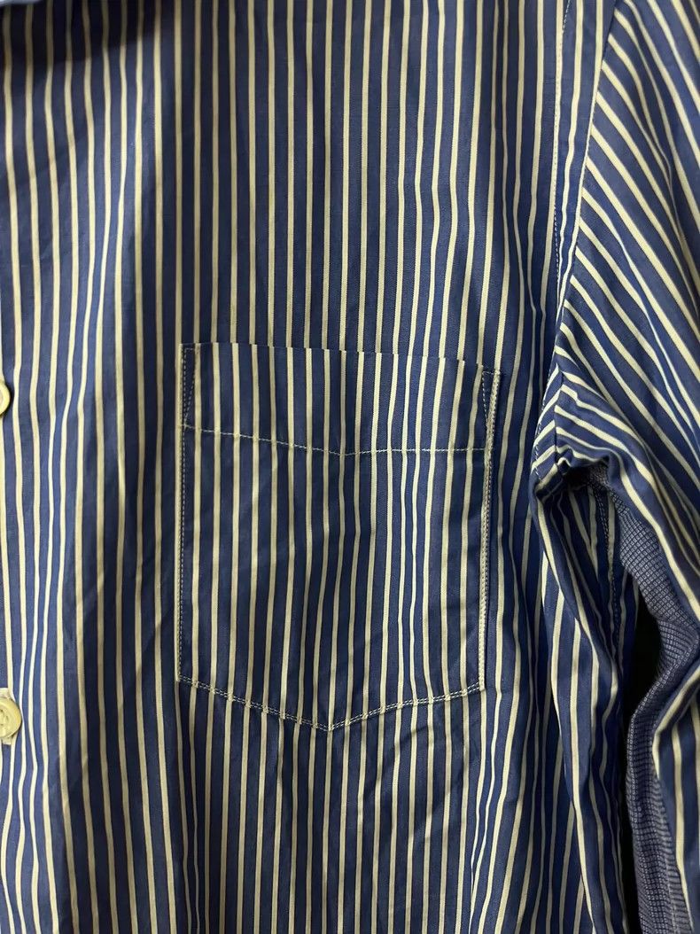 Junya Watanabe Junya Watanabe Blue wool leather striped stitching shirt Size US S / EU 44-46 / 1 - 5 Thumbnail