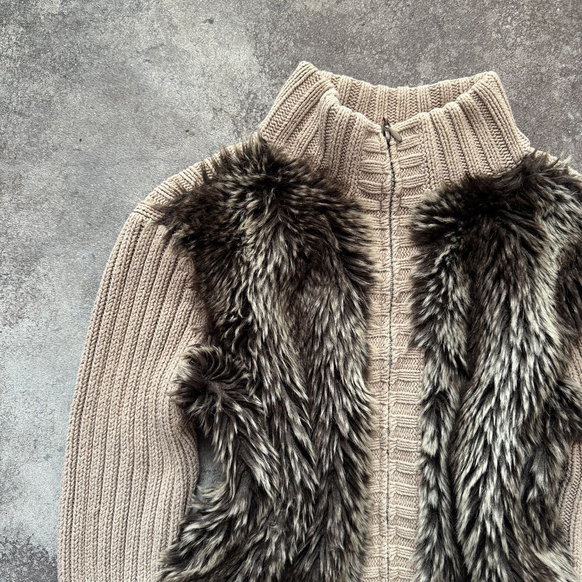 Hysteric Glamour Japanese Style Vintage Faux Fur Knit Zip Sweater Size M / US 6-8 / IT 42-44 - 5 Thumbnail