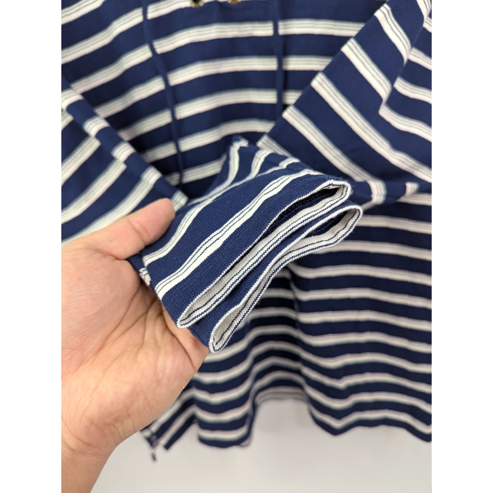 Lands' End Lands' End Tunic Shirt Women L Heavyweight Striped Long Sleeve Blue Rugby Pattern Size L / US 10 / IT 46 - 3 Thumbnail