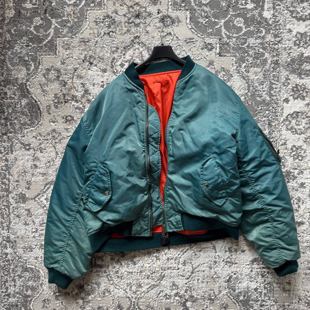 Alpha Industries Alpha Industries Aqua Turquoise Nylon MA 1 Bomber Jacket Size US M / EU 48-50 / 2 - 2 Thumbnail