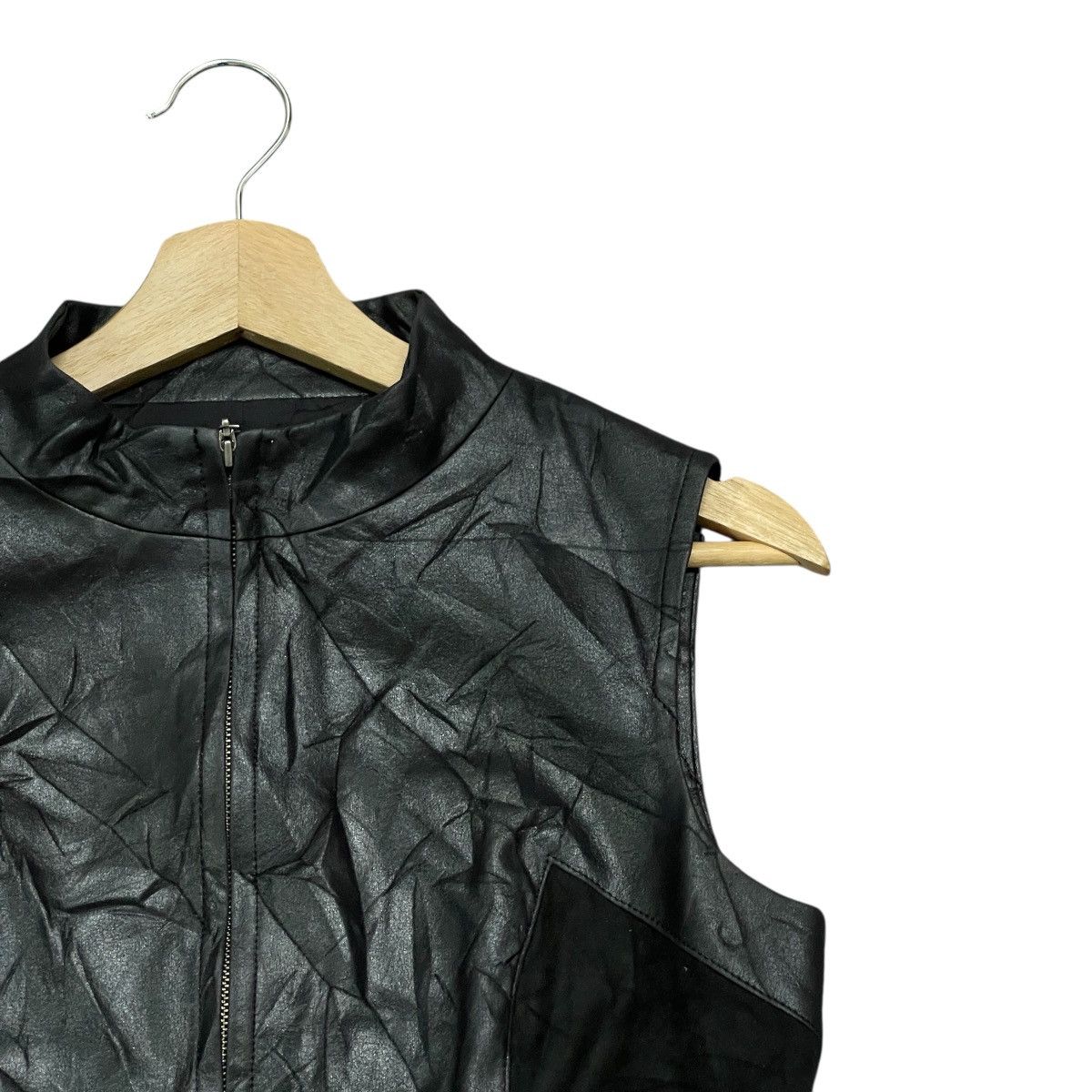 Karl Lagerfeld Vintage Karl Lagerfeld Faux Leather Biker Moto Vest Jacket Size US XS / EU 42 / 0 - 2 Thumbnail