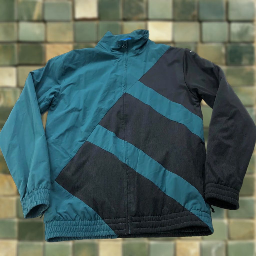 Adidas Adidas Small Retro Style Mens Full Zip Windbreaker Lined Jacket Green Black Size US S / EU 44-46 / 1 - 1 Thumbnail