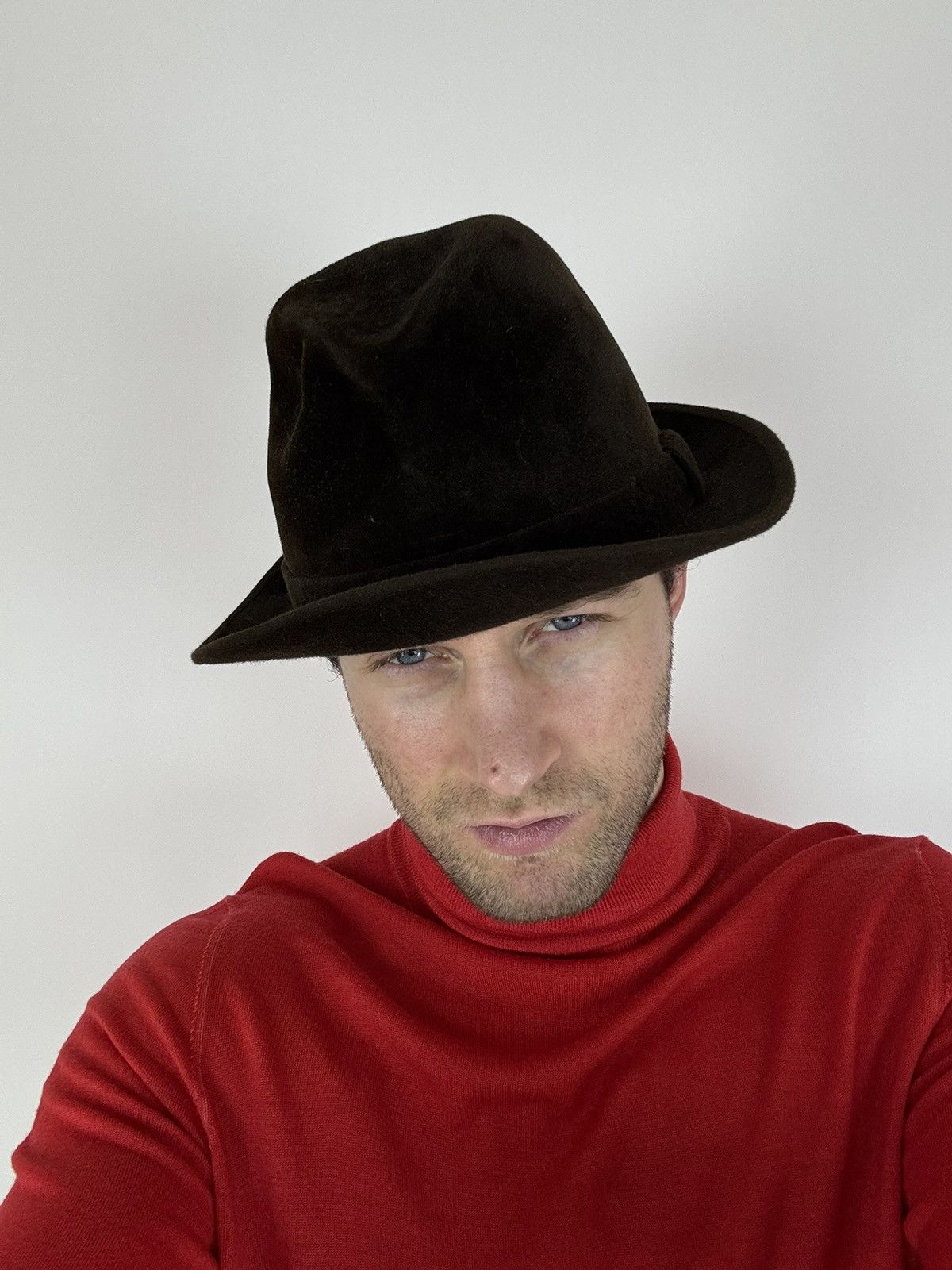 Designer × Vintage Mens brimmed hat WEGENER Velour Vintage Handmade Size 54-55 Size ONE SIZE - 4 Thumbnail