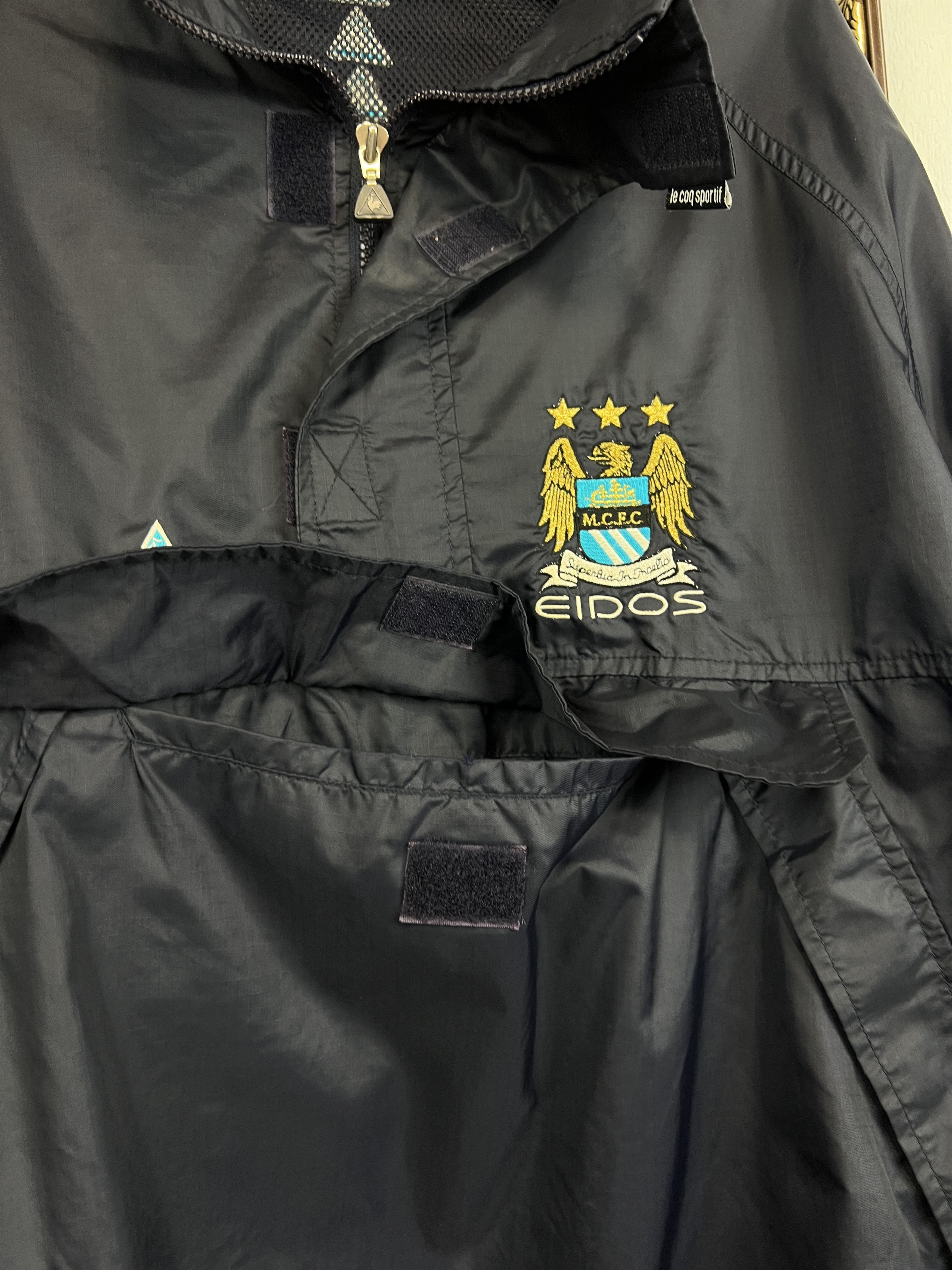 Le Coq Sportif Vintage Manchester City Rain Football Jacket Windbreaker Size US XL / EU 56 / 4 - 6 Thumbnail