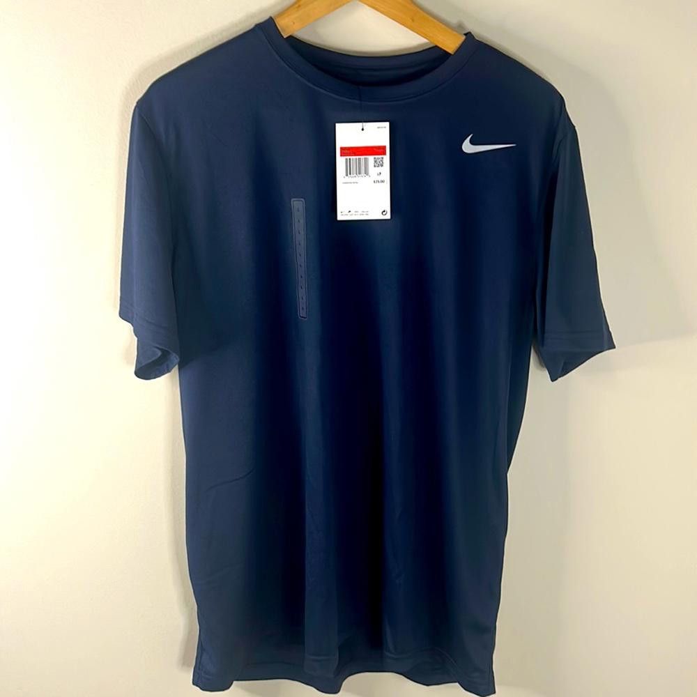 Nike NWT Nike - SS RN Tee - Large - Navy Blue - 100% Polyester Size US L / EU 52-54 / 3 - 2 Thumbnail