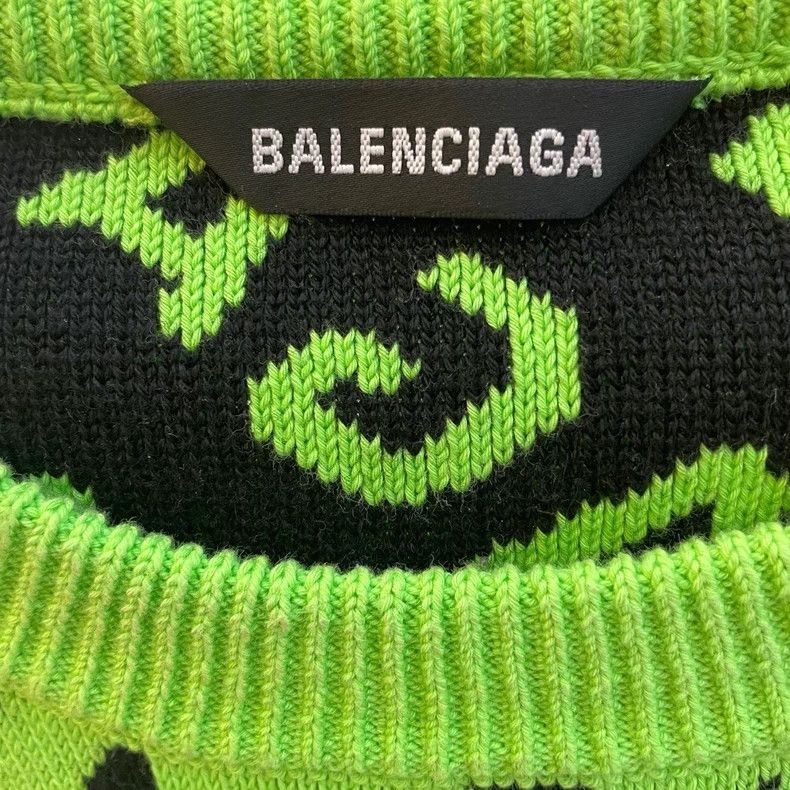 Balenciaga Balenciaga Ox Year Limited Edition Green Full Logo Sweater Size US XS / EU 42 / 0 - 3 Thumbnail