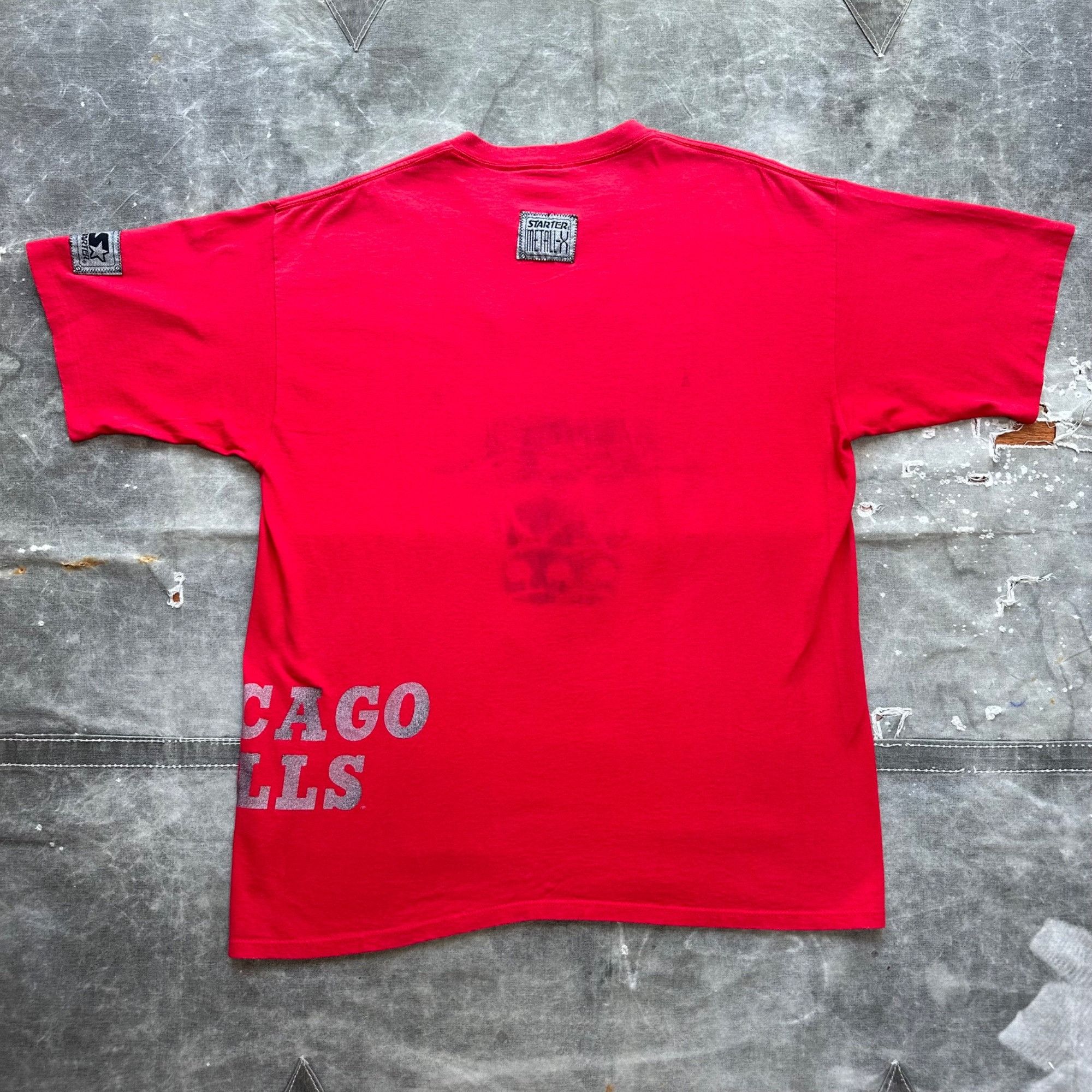 Vintage Vintage 90s Starter Chicago Bulls NBA Metal X Series Shirt Size US XL / EU 56 / 4 - 4 Thumbnail
