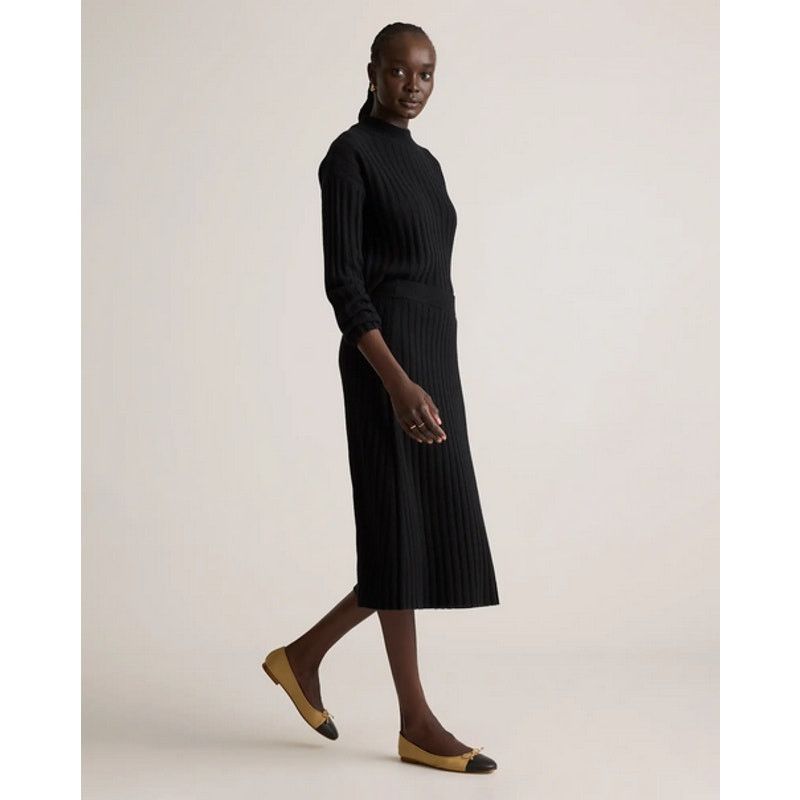 Quince Quince Mongolian Cashmere Black Midi Skirt NWT Size S Size 27" / US 4 / IT 40 - 4 Thumbnail