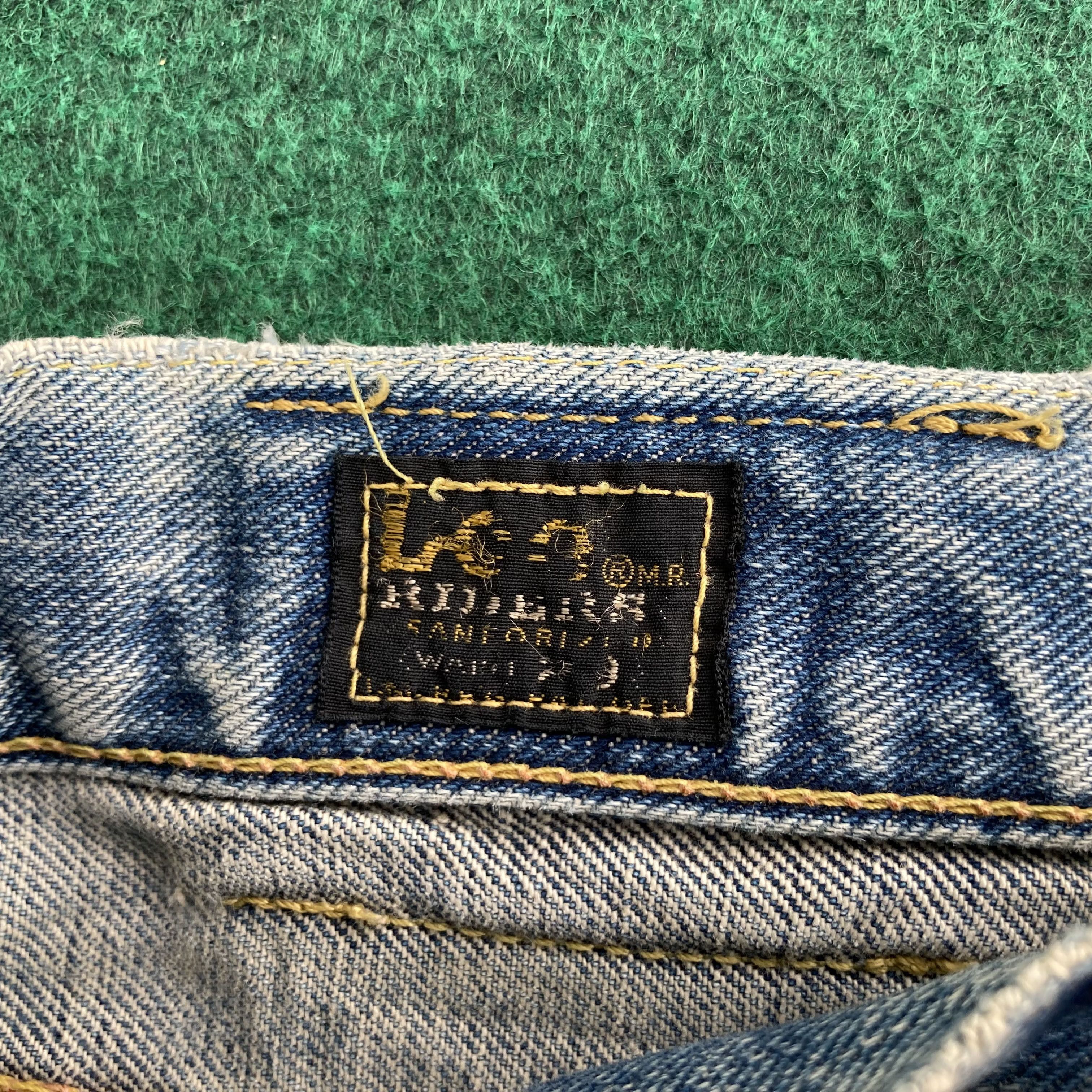 Japanese Brand Vtg Lee Rider Faded Japan Ripped Selvedge Redline Jeans Size US 29 - 6 Thumbnail