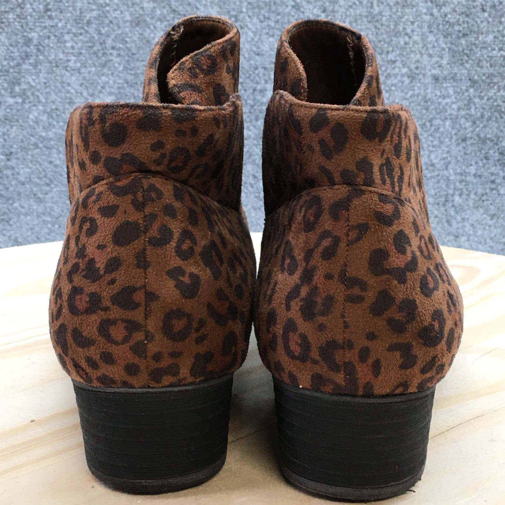 Vintage Maurices Boots Womens Ankle Bootie Brown Leopard Print Comfort Casual Block Shoe 9 Size US 9 / IT 39 - 7 Thumbnail