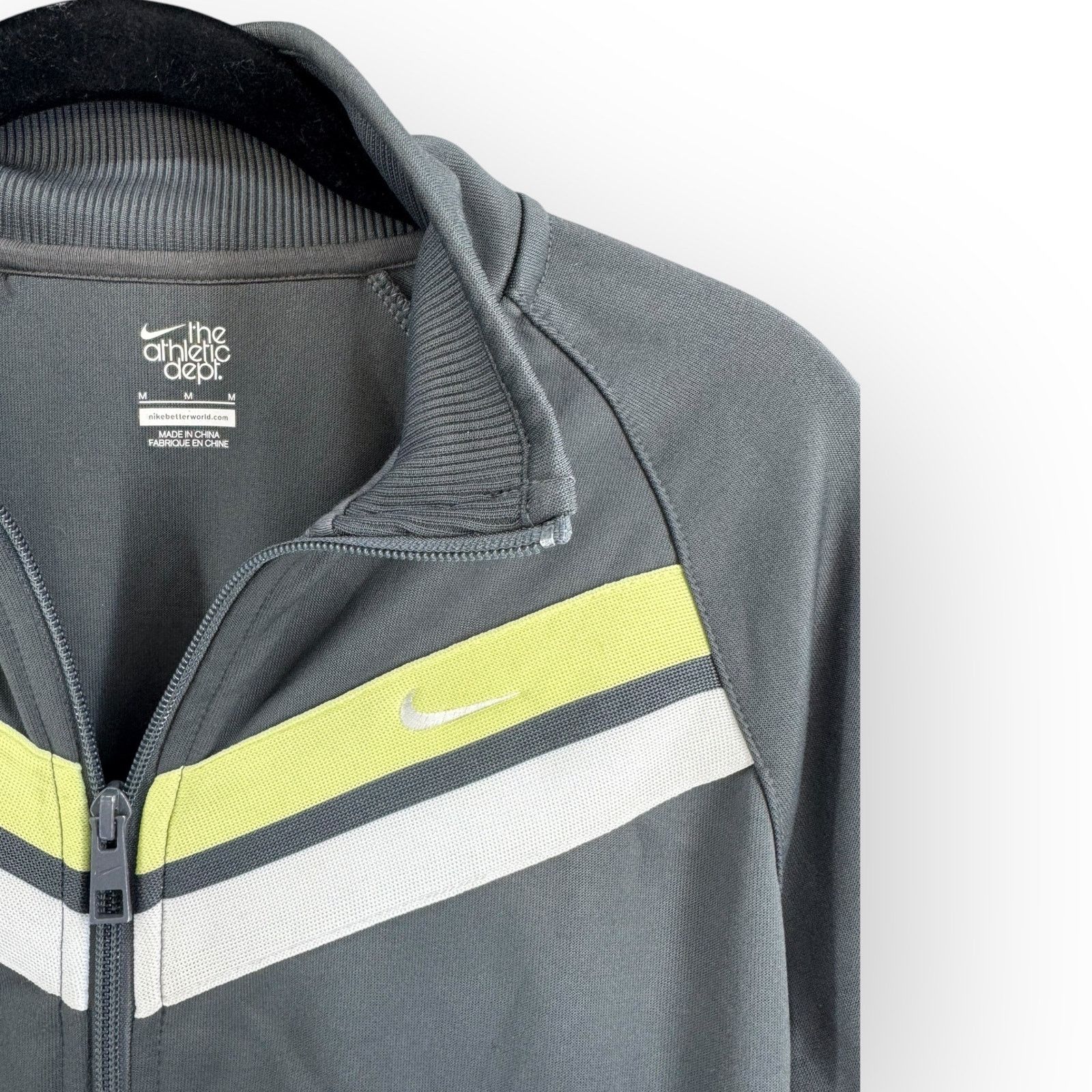 Nike Nike Women’s Track Jacket Medium Gray Lime Green White Retro Size M / US 6-8 / IT 42-44 - 4 Thumbnail