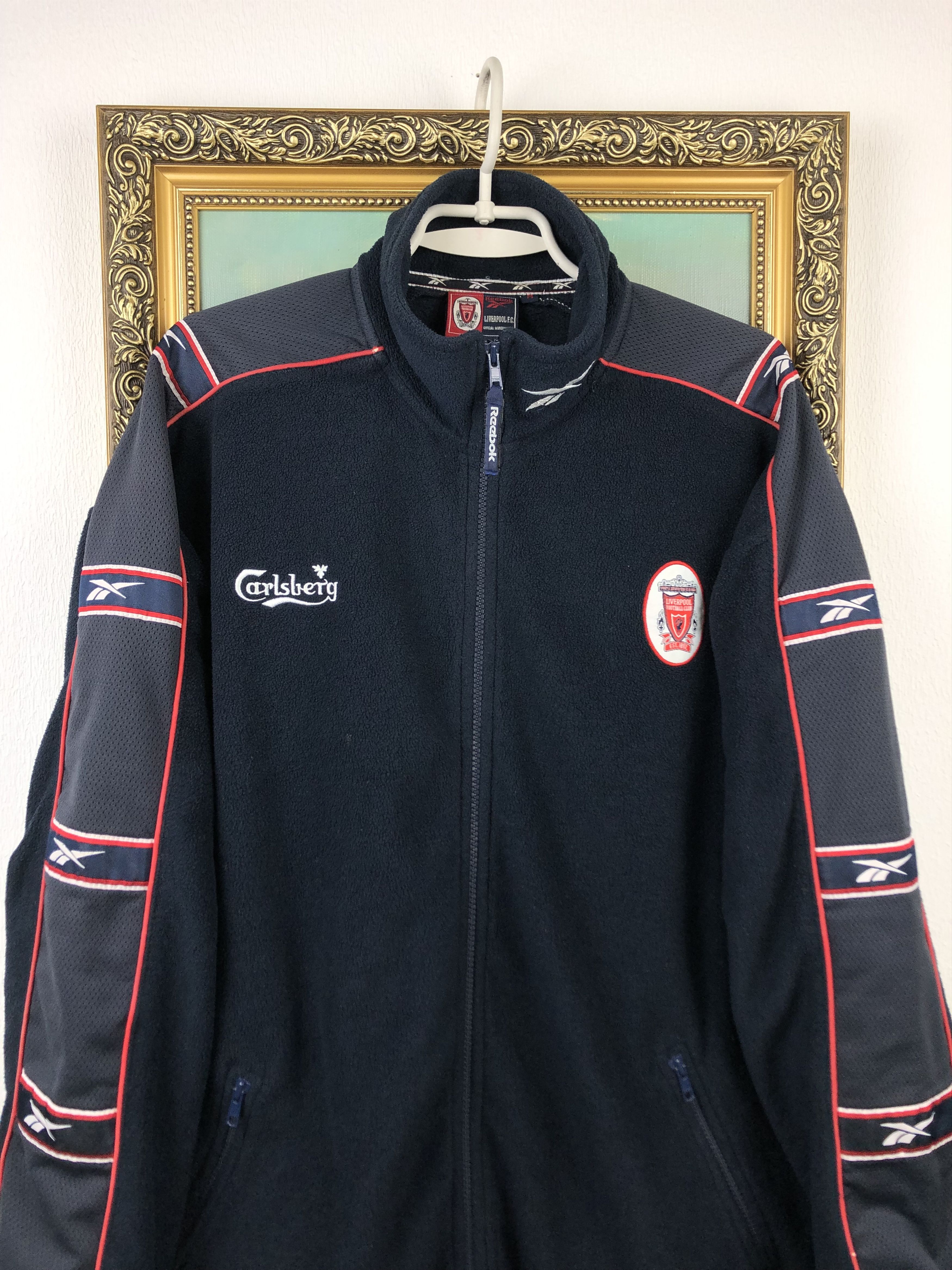 Reebok Vintage Liverpool Football Fleece Jacket Track Top Rare Size US M / EU 48-50 / 2 - 2 Thumbnail