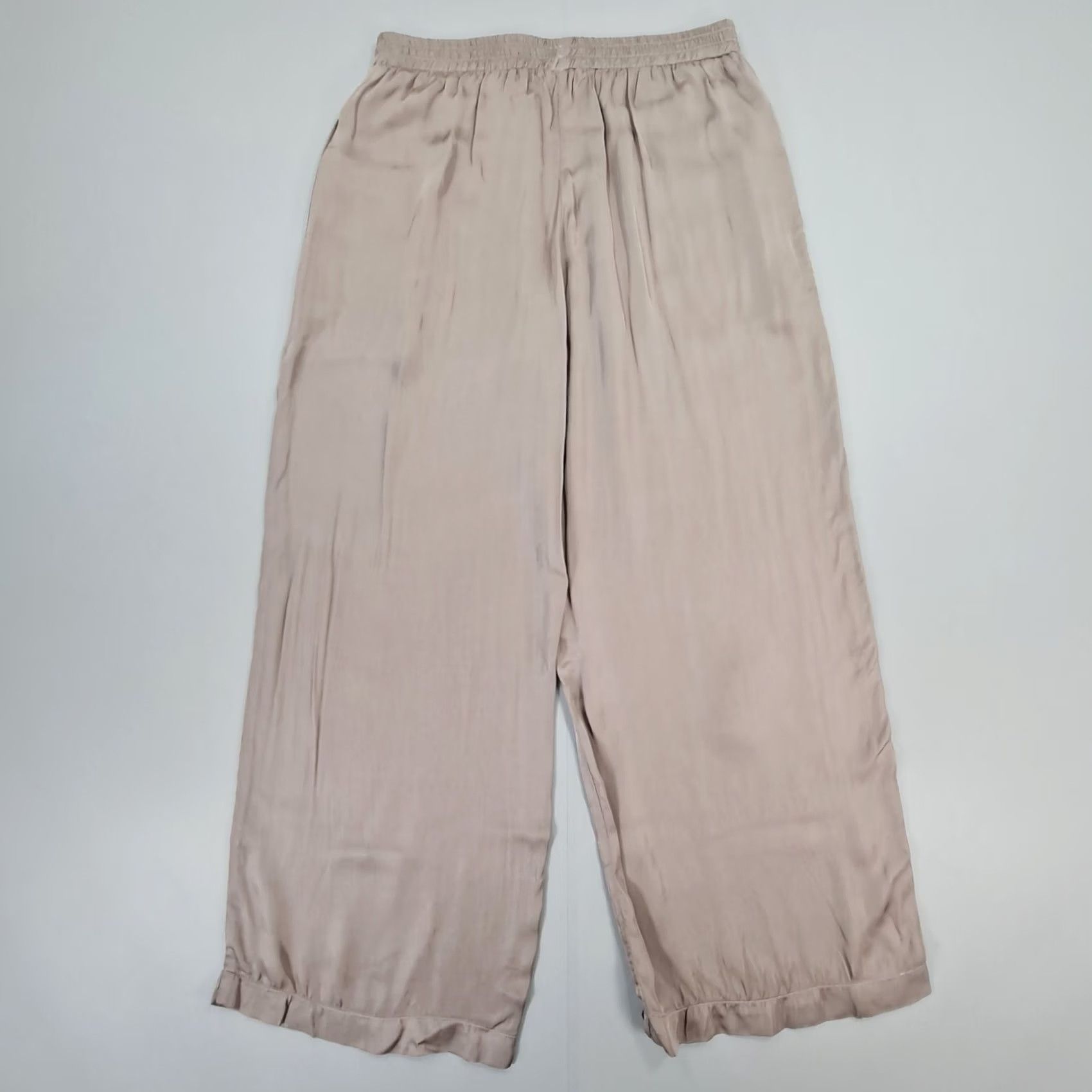 Velvet Velvet by Graham & Spencer Womens Trousers Small Grey Satin Wide-Leg Ankle Elastic Waist 27in Inseam Regular Fit Size 28" / US 6 / IT 42 - 6 Thumbnail