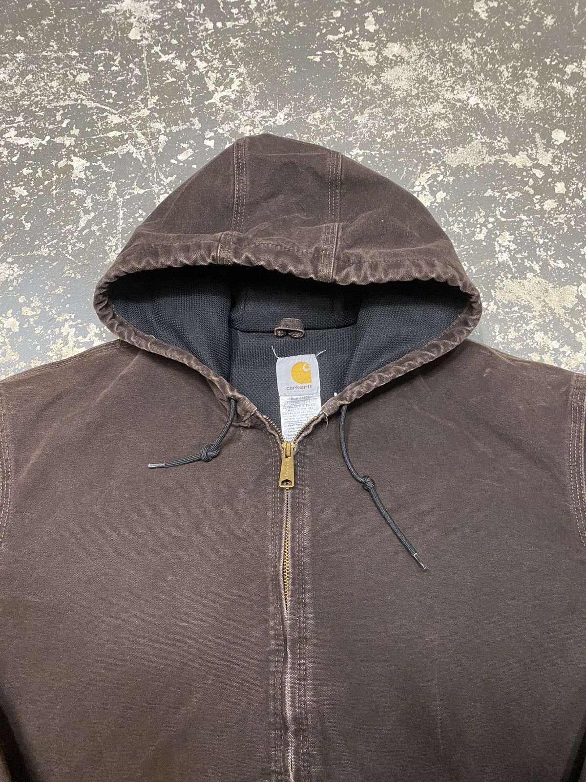 Vintage Carhartt Brown Hooded Thermal Active Jacket J25 DKB