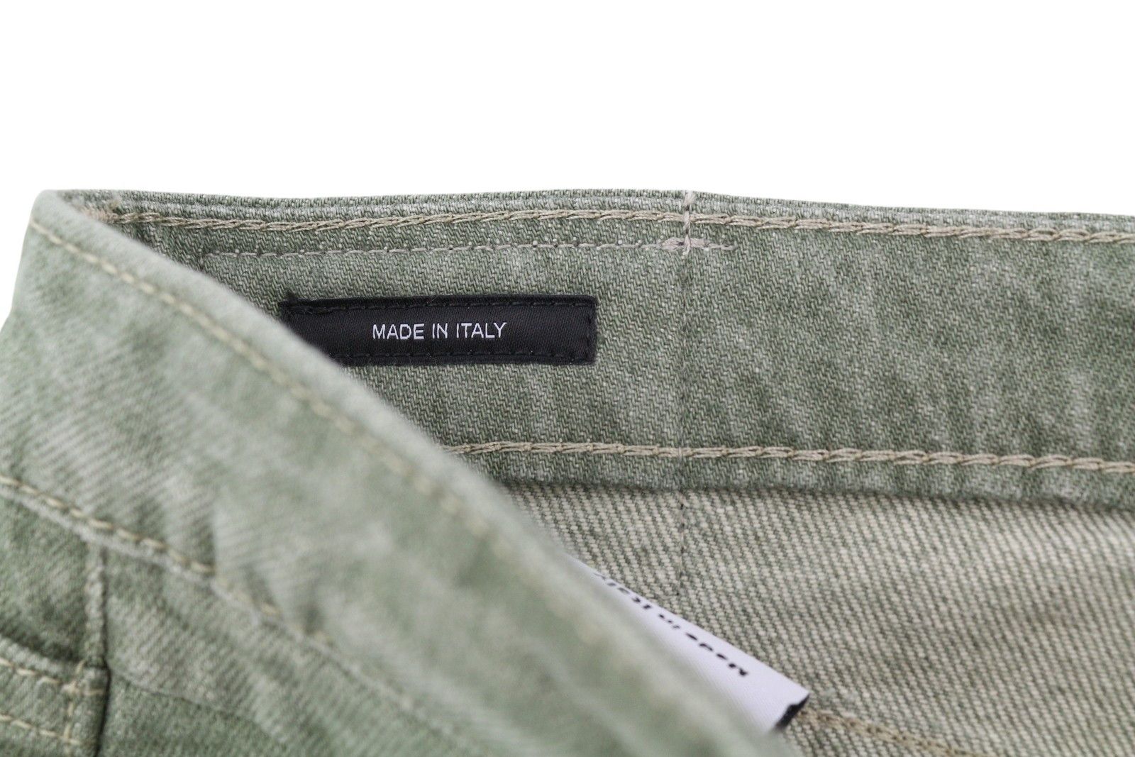 R13 BOY STRAIGHT 31 Cropped Army Green Stretch 84484 Size 31" - 8 Thumbnail