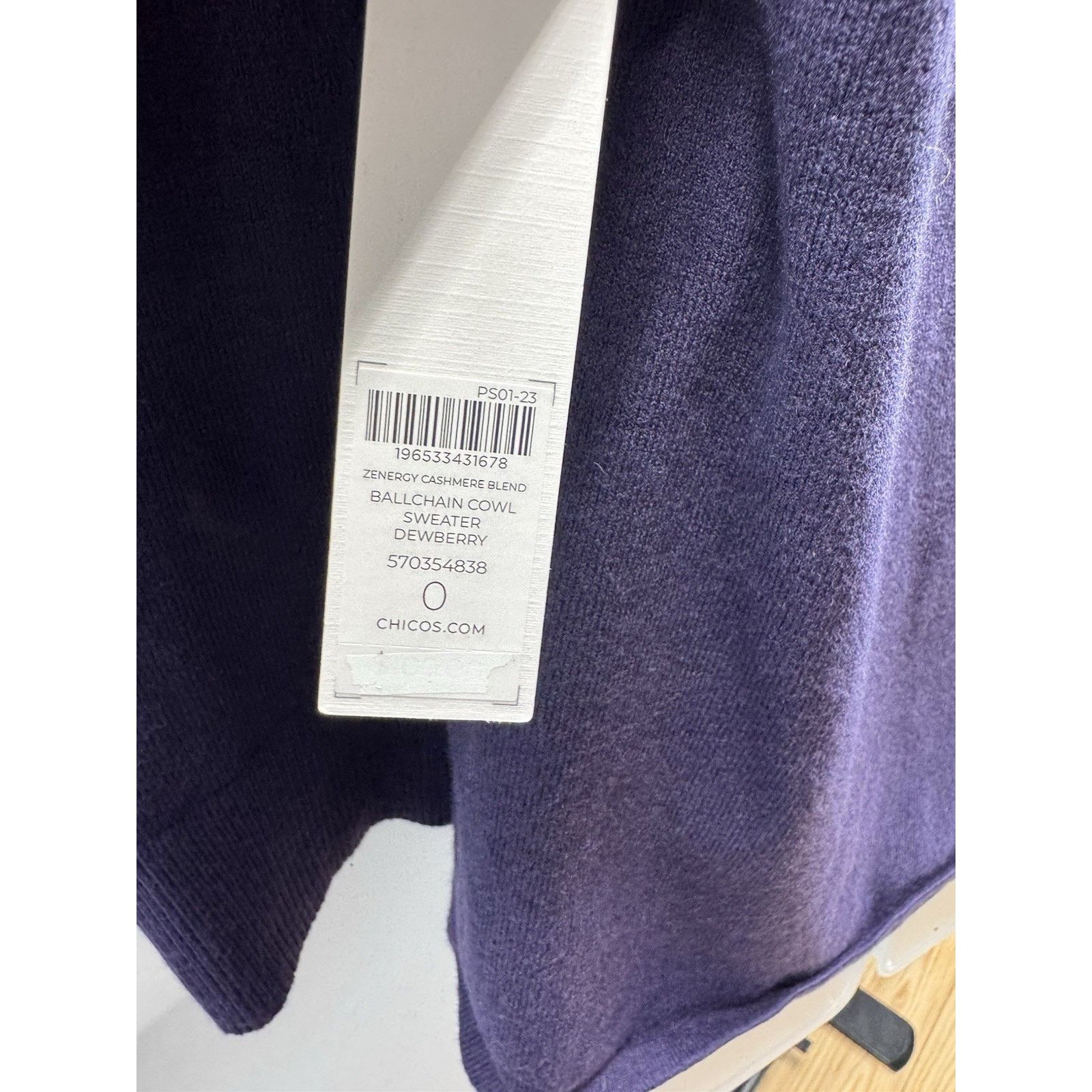 Chicos Chicos Zenergy Cowl Sweater Dewberry Women’s Size 0/S Size S / US 4 / IT 40 - 4 Thumbnail