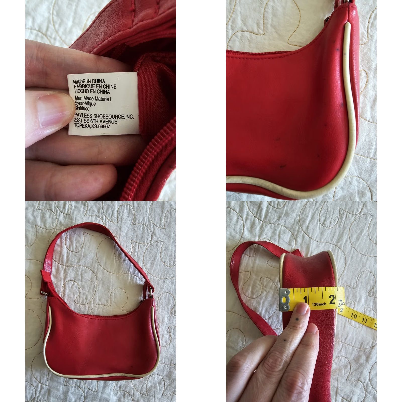 Vintage VINTAGE Payless Shoe Source Red Shoulder Bag Faux Leather Women 2000s Y2K Millennial 1990s Size ONE SIZE - 8 Thumbnail