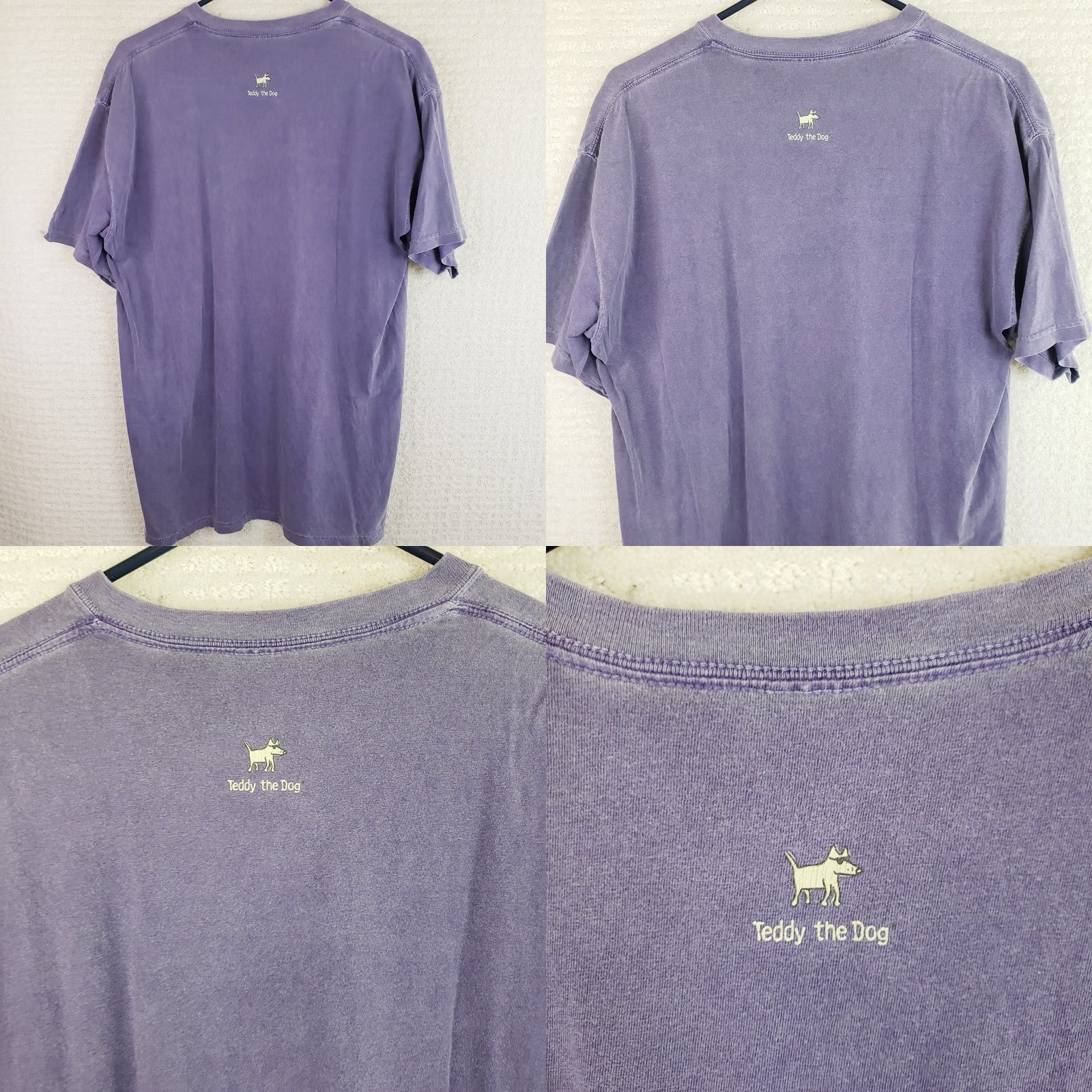 Vintage Teddy the Dog T-Shirt Unisex Classic Tee Blue Short Sleeve Crew Neck 100% Cotton XS-XL Graphic Print Cartoon Dogs Excellent Nose Wine Size US L / EU 52-54 / 3 - 8 Thumbnail