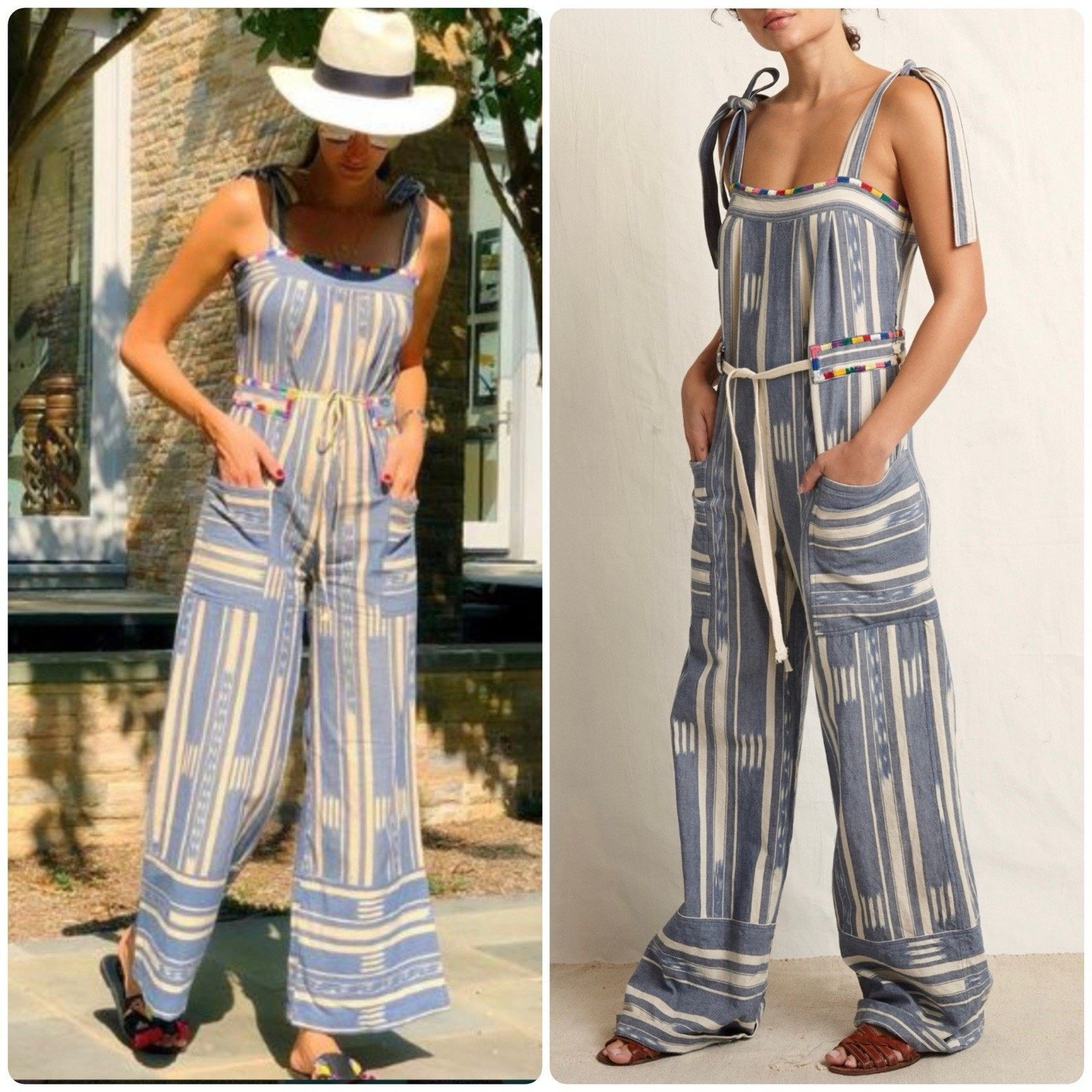 Other WARM Jessie Jumpsuit Boho Embroidered Striped Romper Sz XS Size 27" / US 4 / IT 40 - 1 Thumbnail