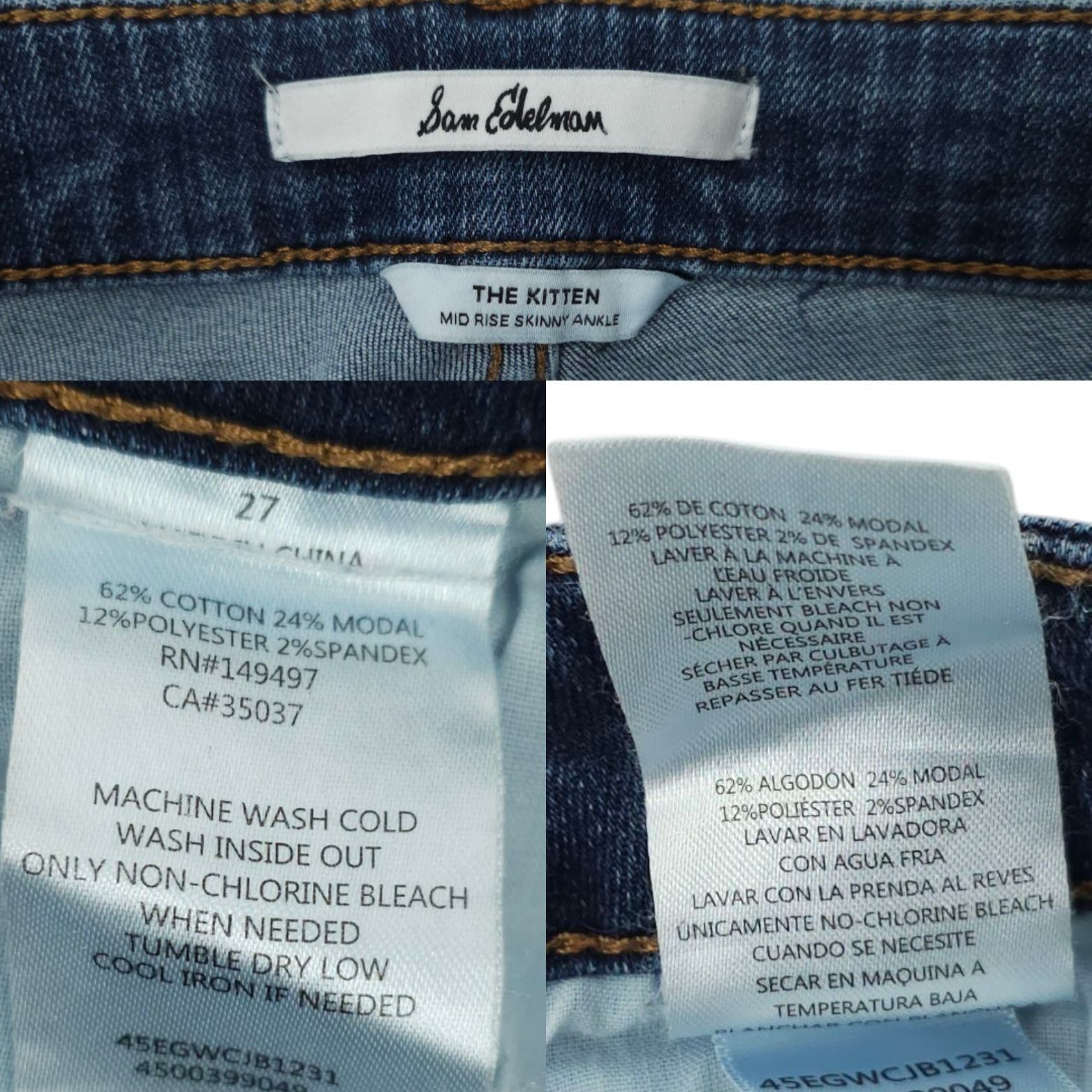 Sam Edelman Sam Edelman The Kitten Skinny Ankle Jeans Womens 27 Mid Rise Size 27" / US 4 / IT 40 - 8 Thumbnail