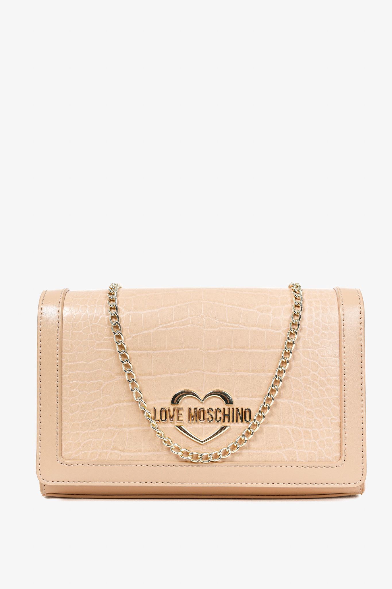Love Moschino Love Moschino Crocodile-Embossed Vegan Leather Flap Bag Size ONE SIZE - 1 Thumbnail