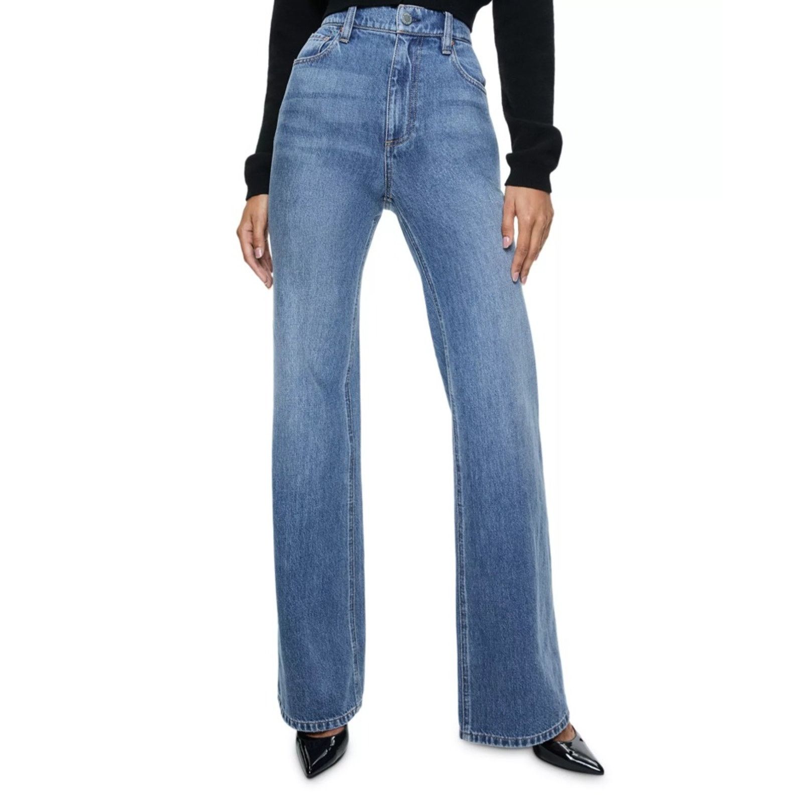 Alice + Olivia Alice and Olivia Women Avery Blue Wide Leg Jeans Size 25 Size 25" / US 0 / IT 36 - 1 Thumbnail