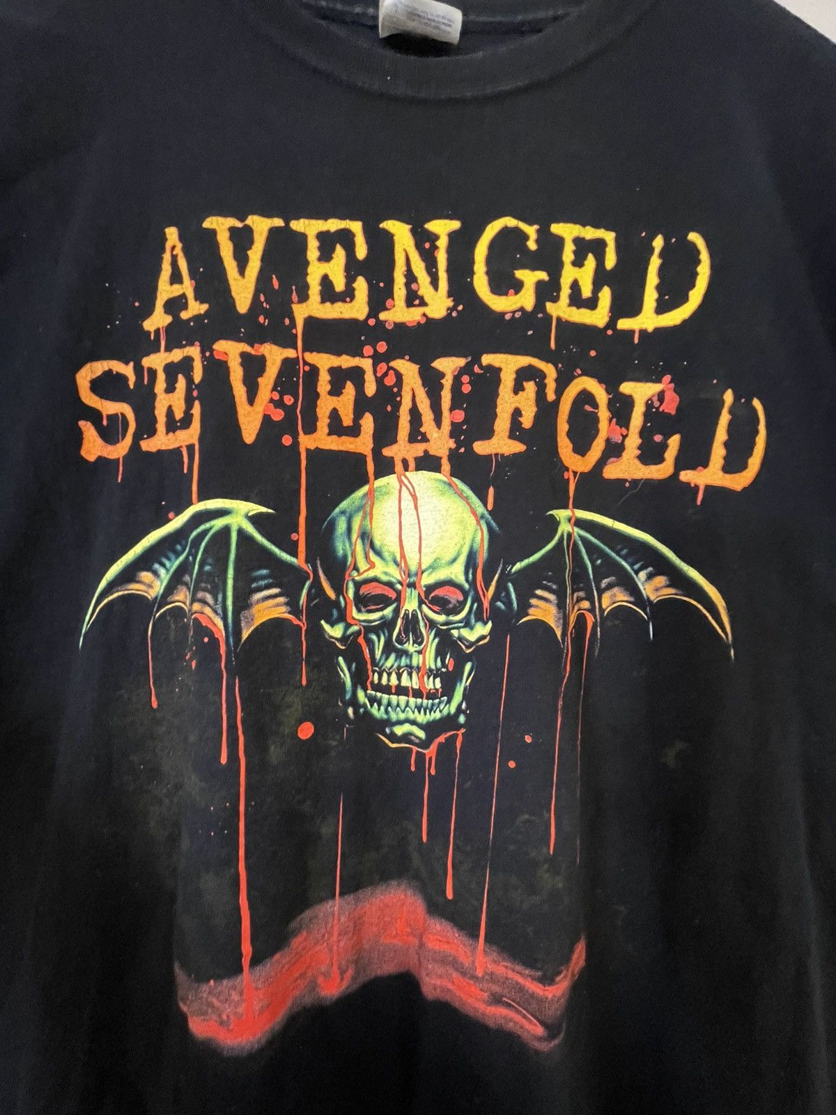 Vintage Vintage Y2K Avenged Sevenfold Death Bat Drip Graphic Band T Size US M / EU 48-50 / 2 - 1 Thumbnail