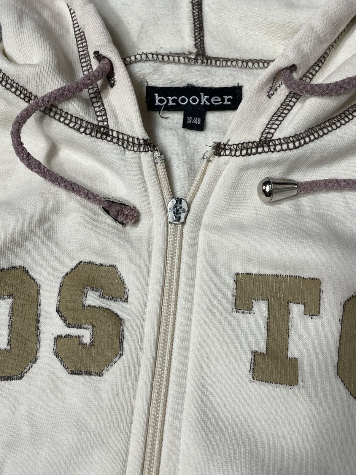 Vintage 🔥RARE🔥Vintage Y2K Hoodie Zip Spellout Boxy USA Boston Size S / US 4 / IT 40 - 8 Thumbnail