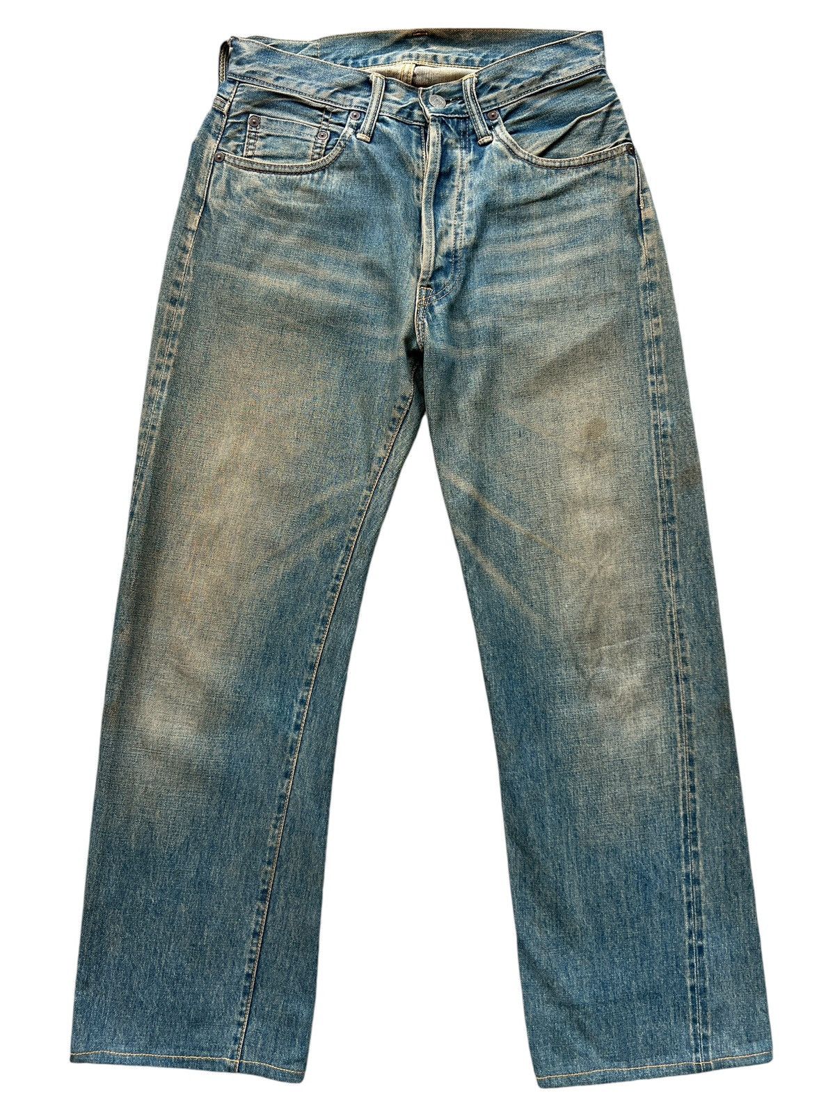 Vintage Vintage Sewing Chop Selvedge Distressed Mudwash Denim Jeans Size 29" - 2 Thumbnail