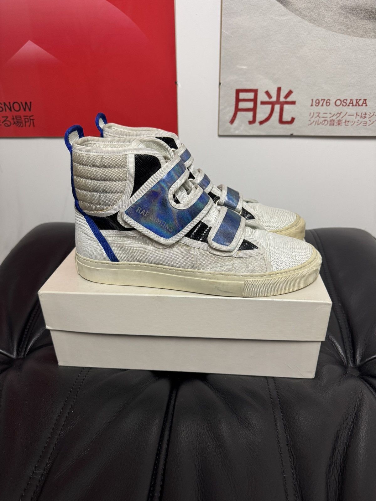 Raf Simons Raf Simons Velcro High-top Archive Sneakers Designer White Size US 7 / EU 40 - 1 Thumbnail