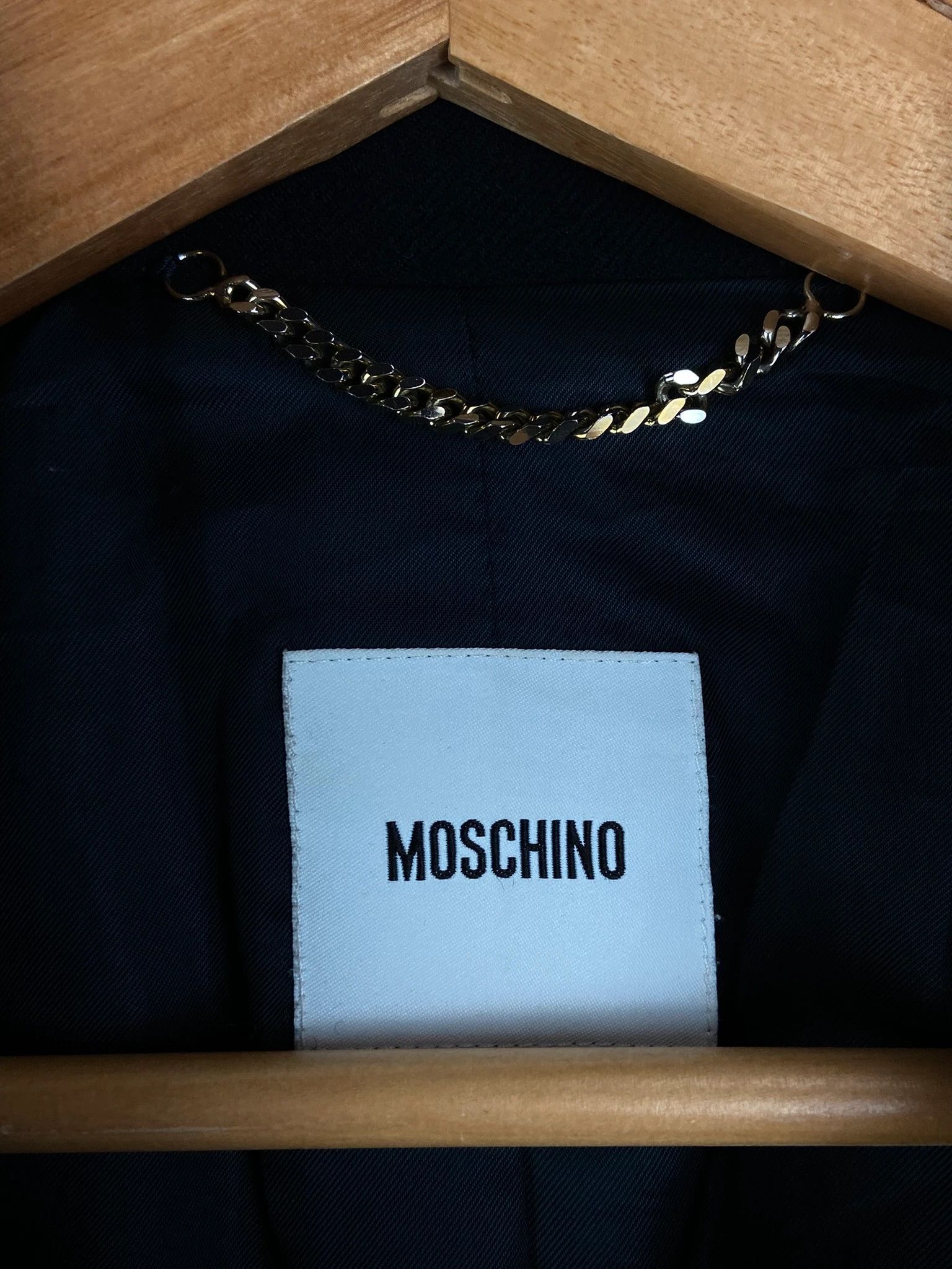 Moschino Moschino navy wool coat L luxury designer piece Size L / US 10 / IT 46 - 2 Thumbnail