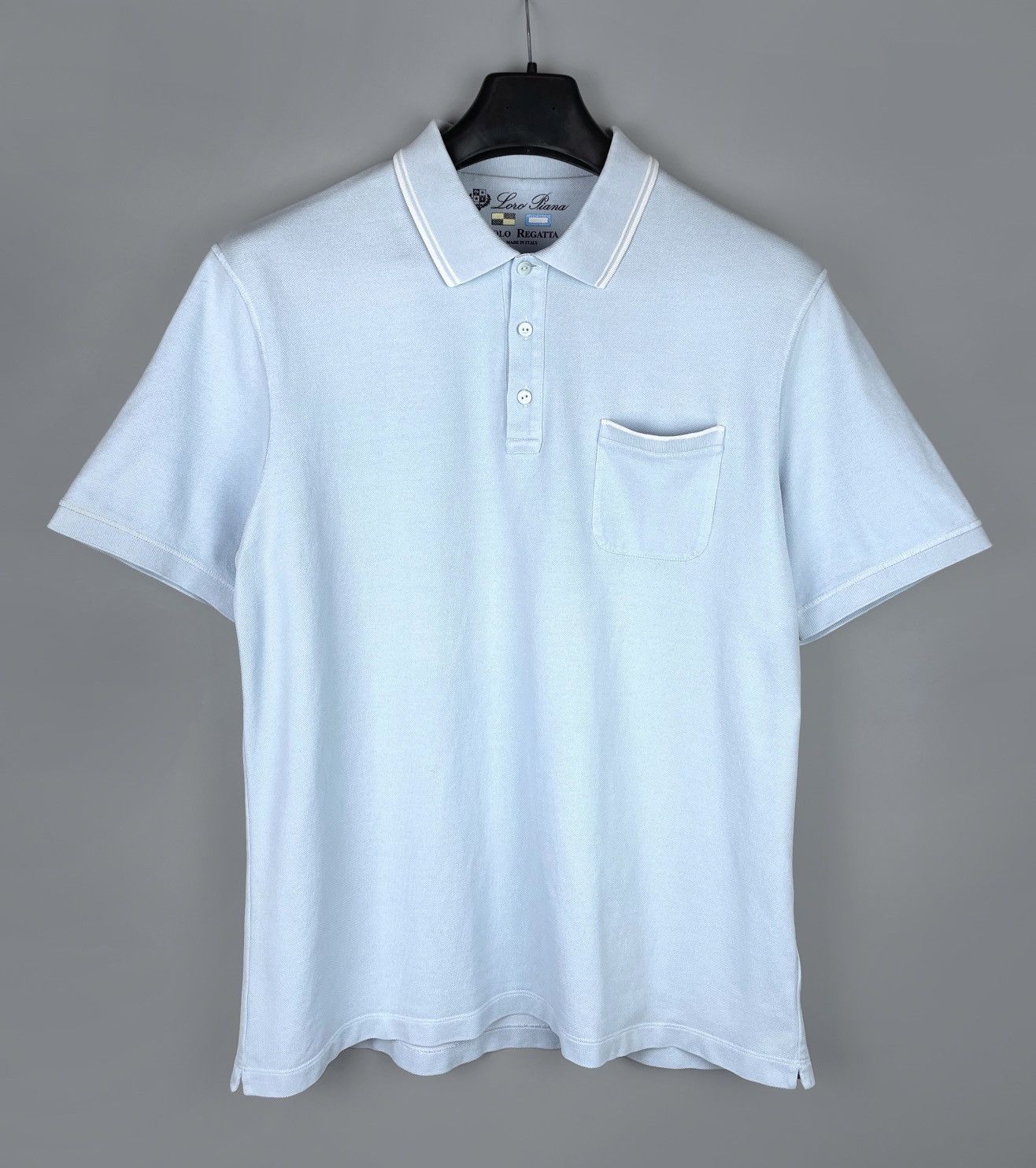 Loro Piana Polo Regatta Sky Blue Polo Shirt Size XXL XXXL