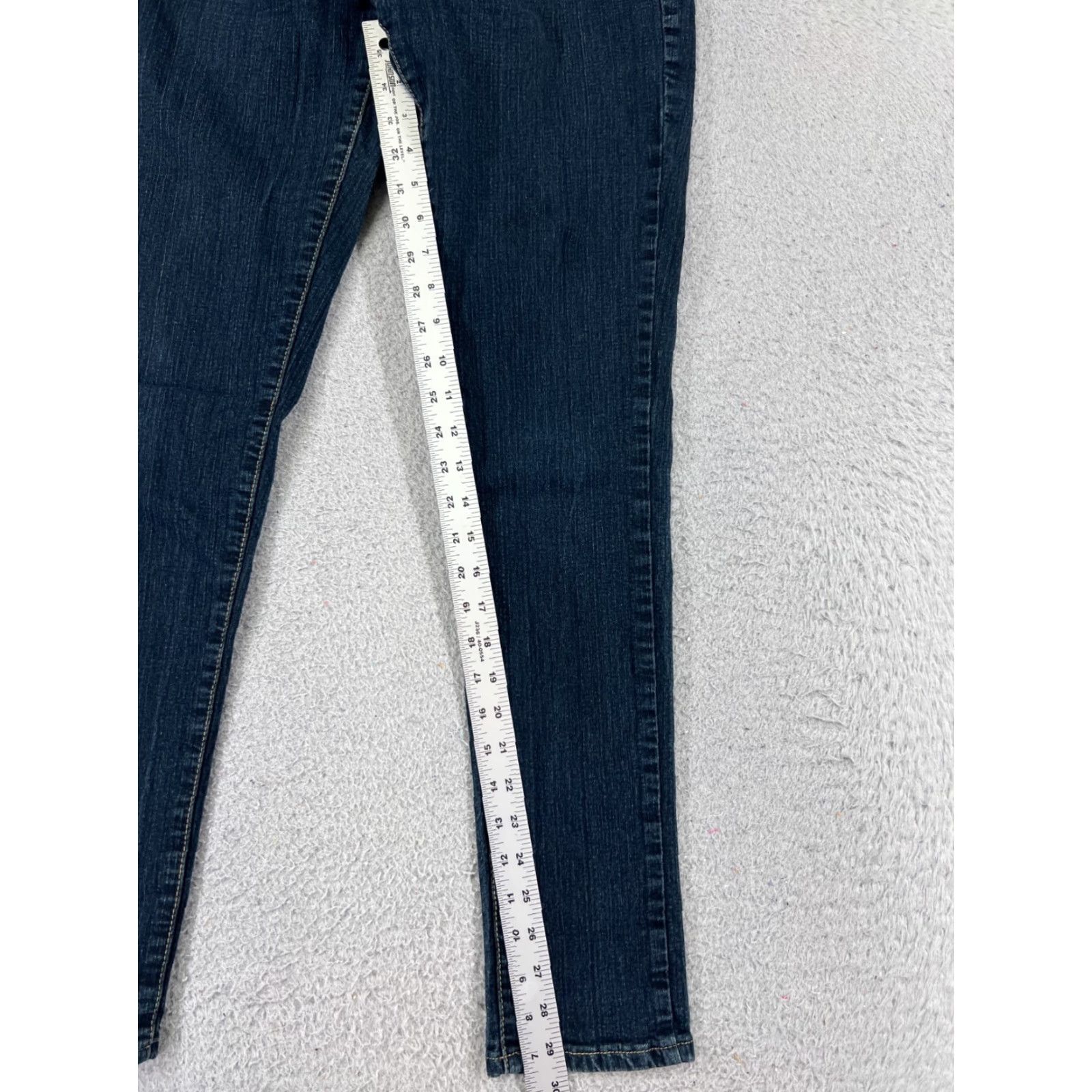 Denime Richcow Jeans Womens 9 Blue Denim Skinny Low Rise Embroidered Dark Wash 5-Pocket Design Regular Stretch Size 30" / US 8 / IT 44 - 7 Thumbnail
