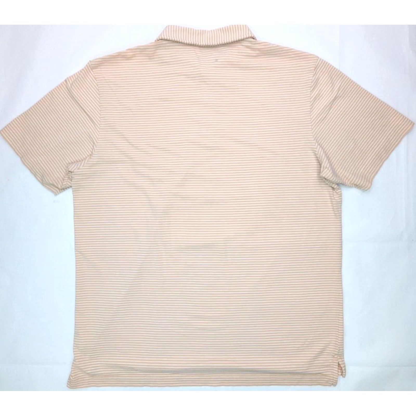 Peter Millar Peter Millar Golf Polo Shirt Men L Orange White Striped Performance Stretch Shirt Size US L / EU 52-54 / 3 - 6 Thumbnail