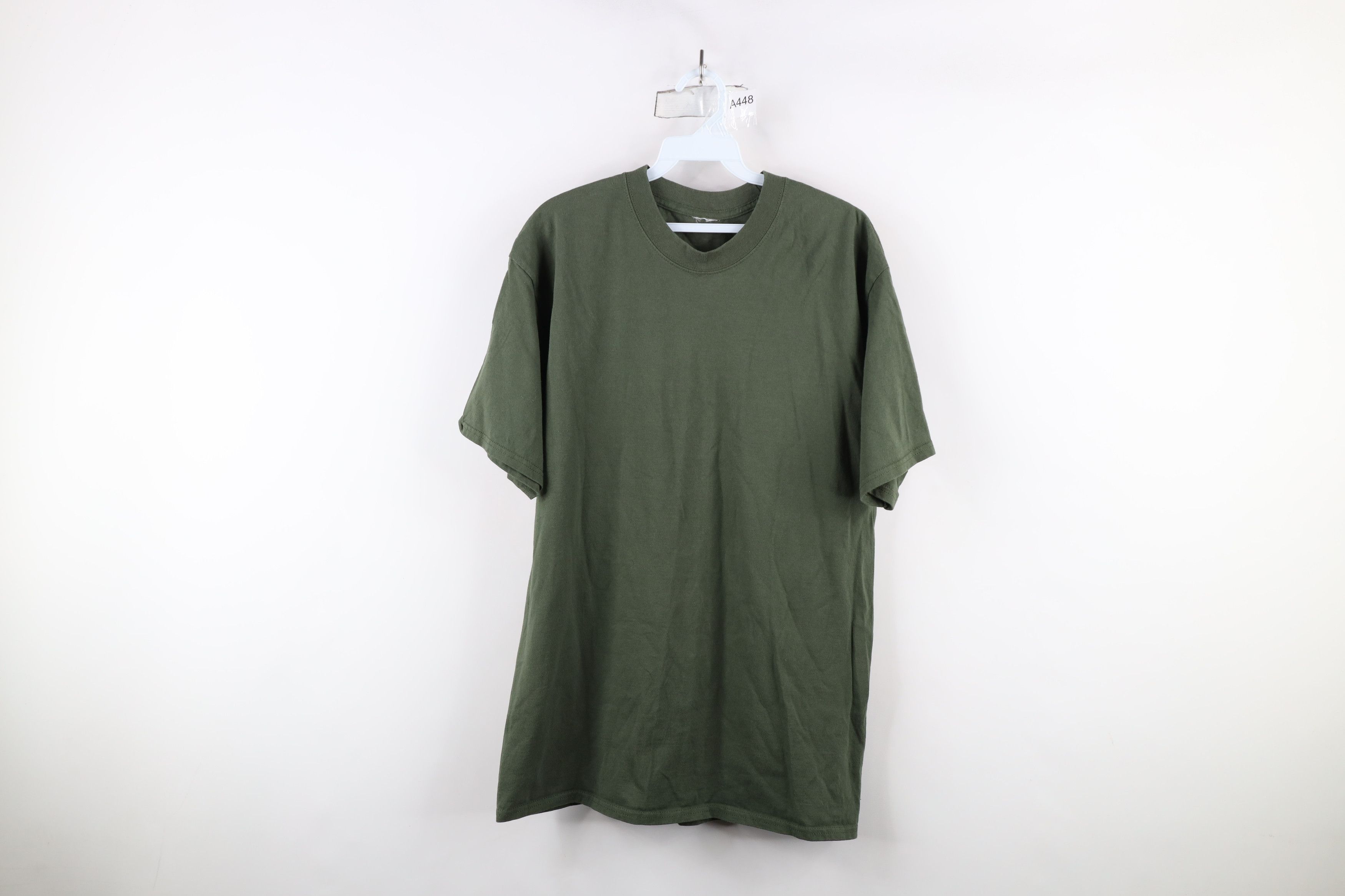 Vintage Vintage 90s Streetwear Heavyweight Cotton T-Shirt Green Size US M / EU 48-50 / 2 - 1 Thumbnail