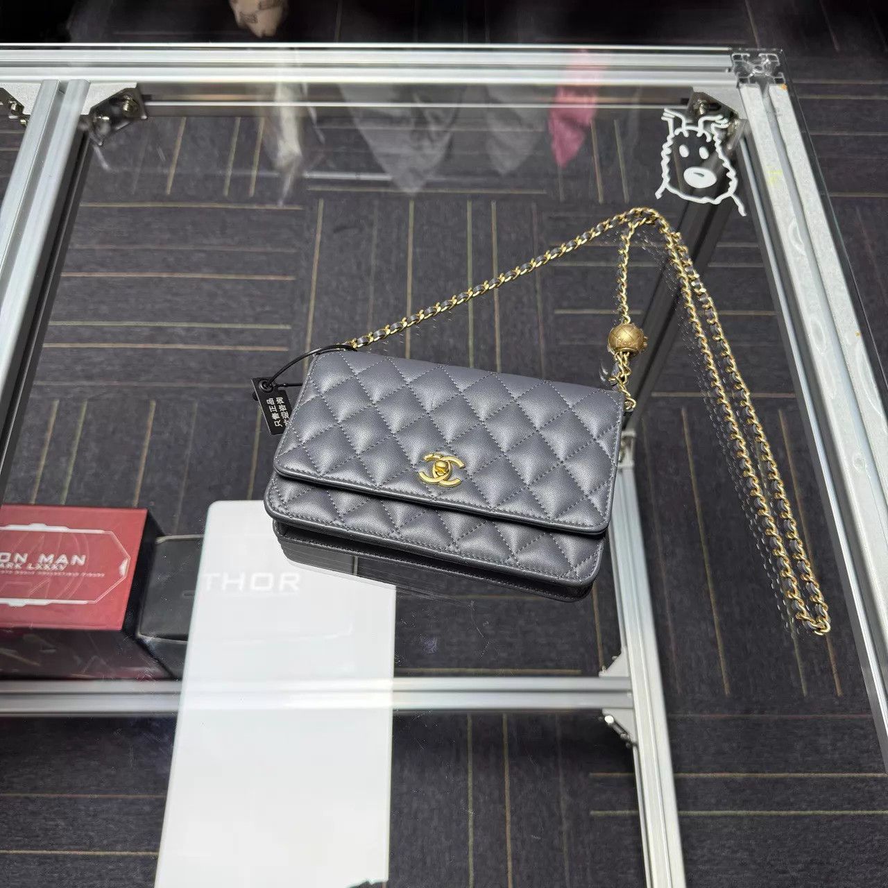 Chanel Chanel 23k Gold Ball WOC Gray Lamb 99 New DY9707 Size ONE SIZE - 1 Thumbnail
