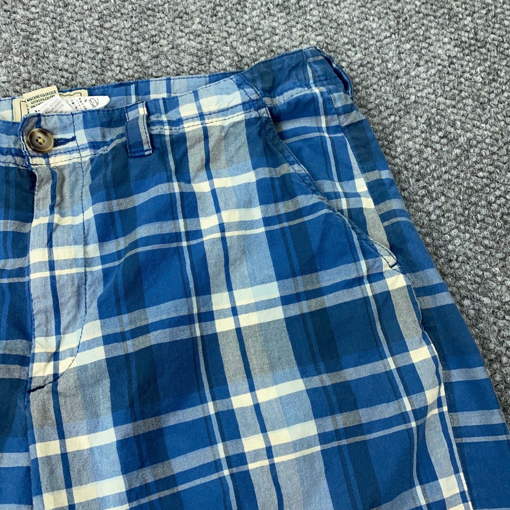 Vintage VINTAGE L.L. Bean Mens Shorts Bermuda 34W Cotton Plaid Blue Spring Summer Casual Size US 34 / EU 50 - 3 Thumbnail